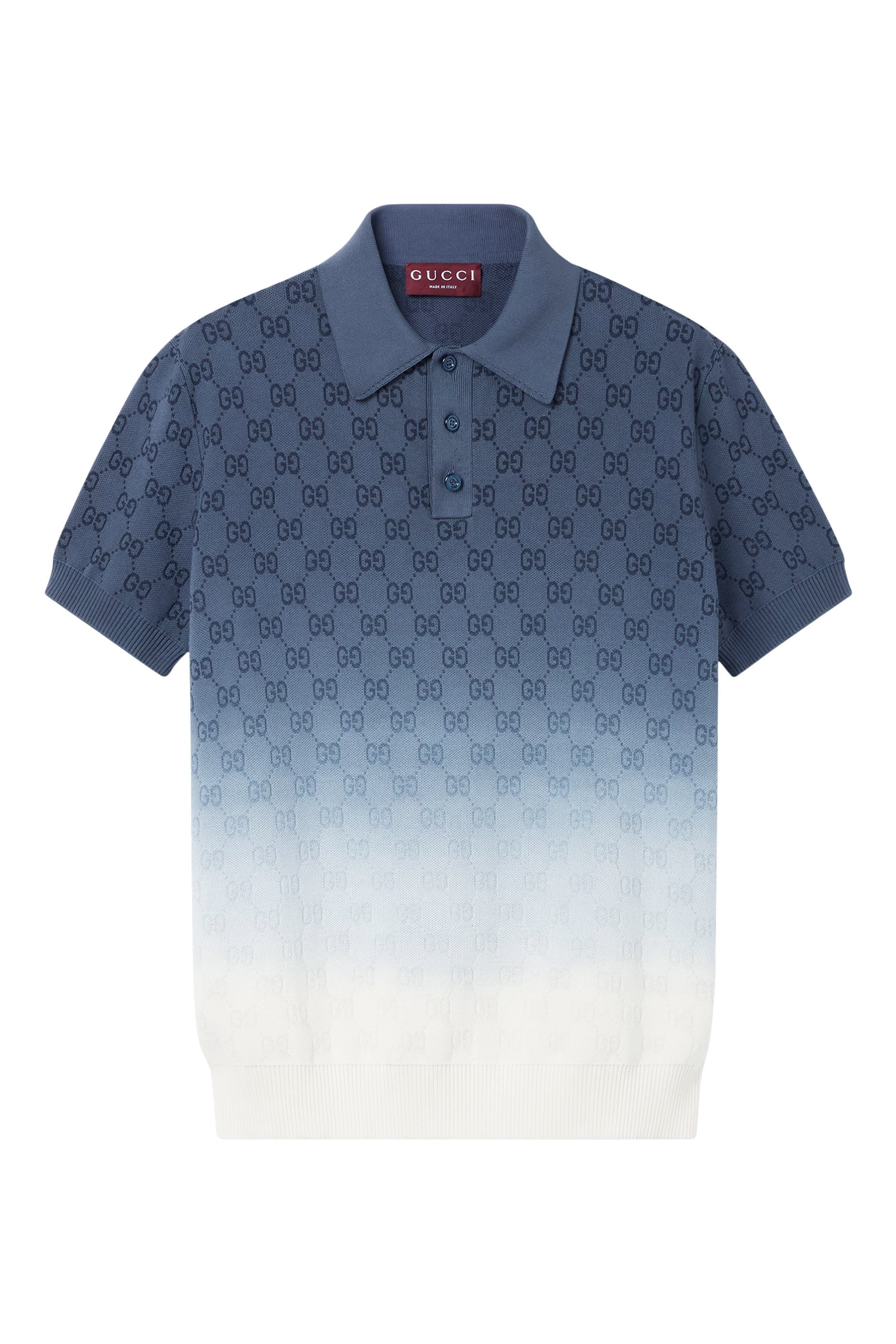 قميص بولو بشعار الماركة جاكار نسيج قطن