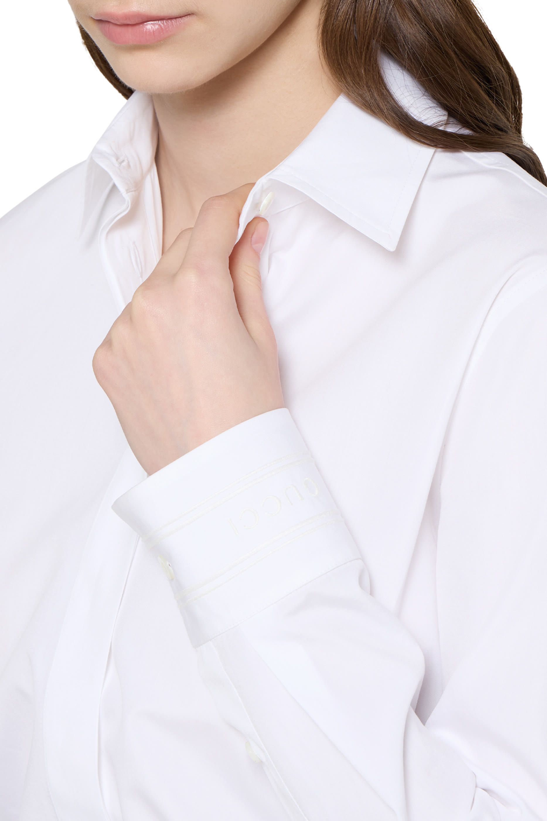 Logo Embroidered Cotton Poplin Shirt