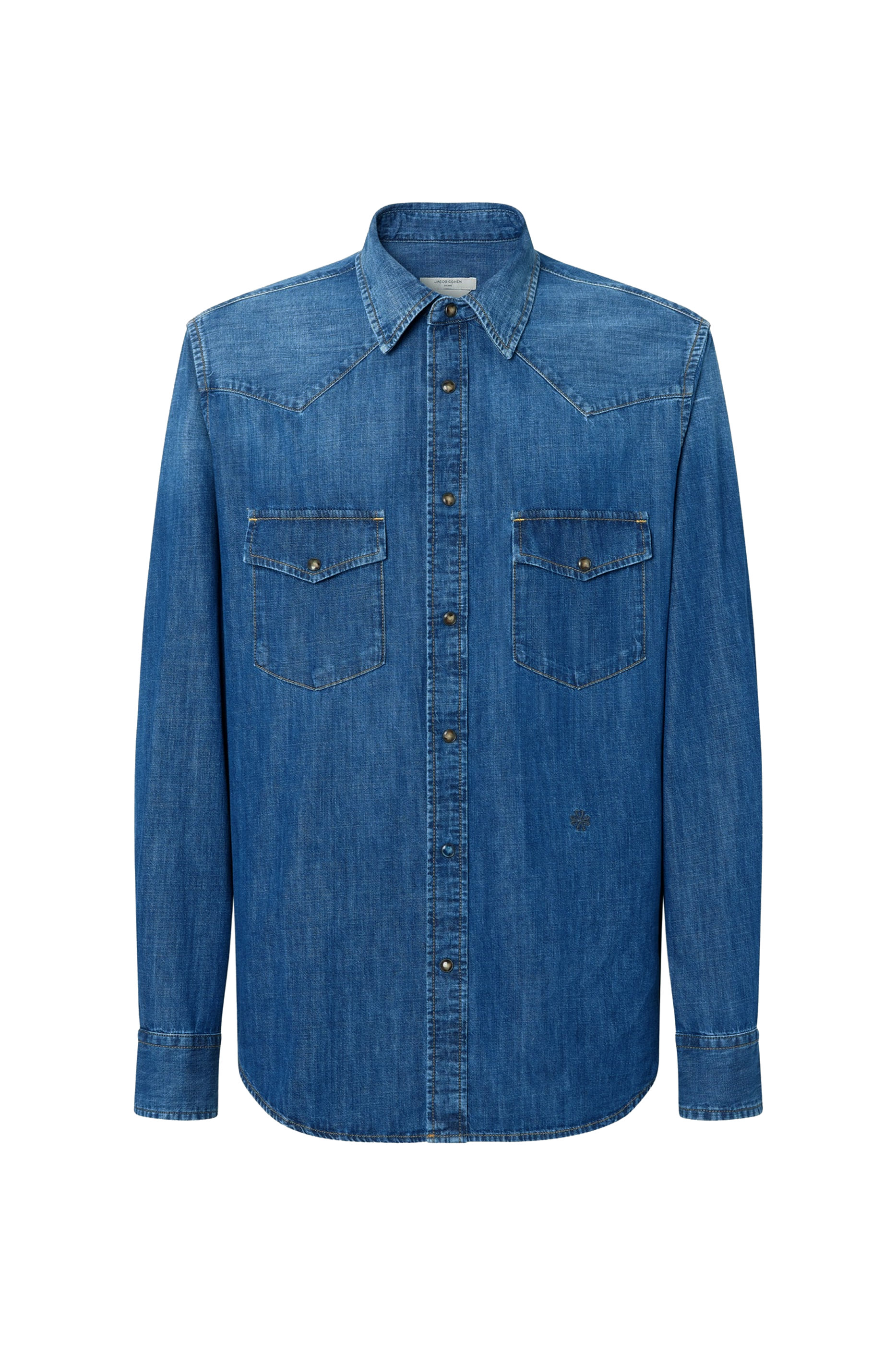 قميص بصف أزرار دنيم 