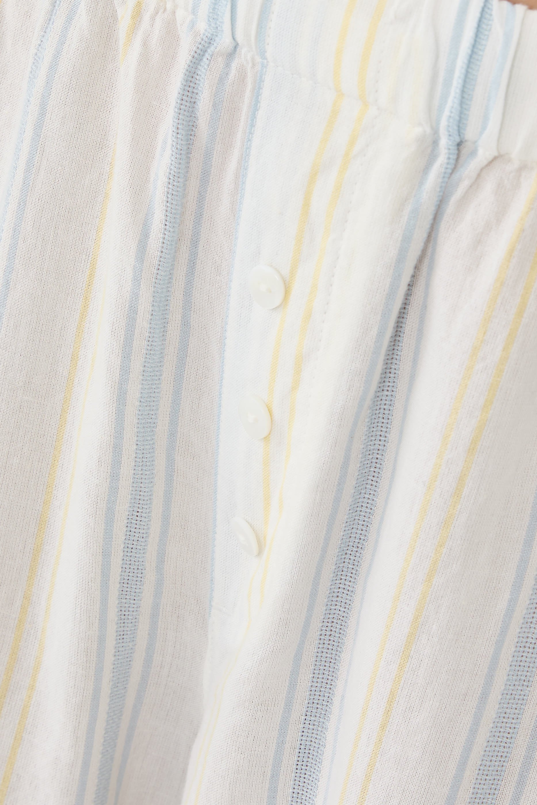 بنطال سهل الارتداء بنقشة مخططة قطن عضوي