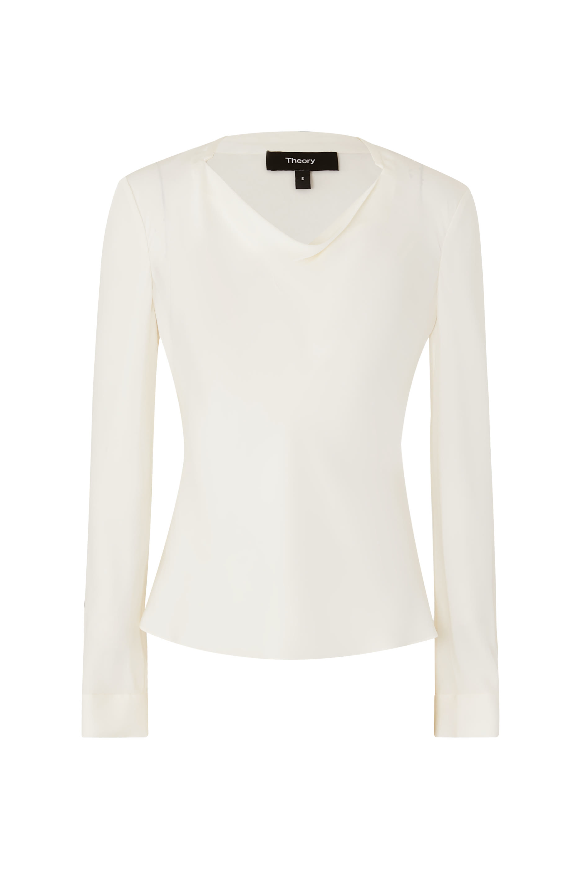 بلوزة بياقة مطوية حرير