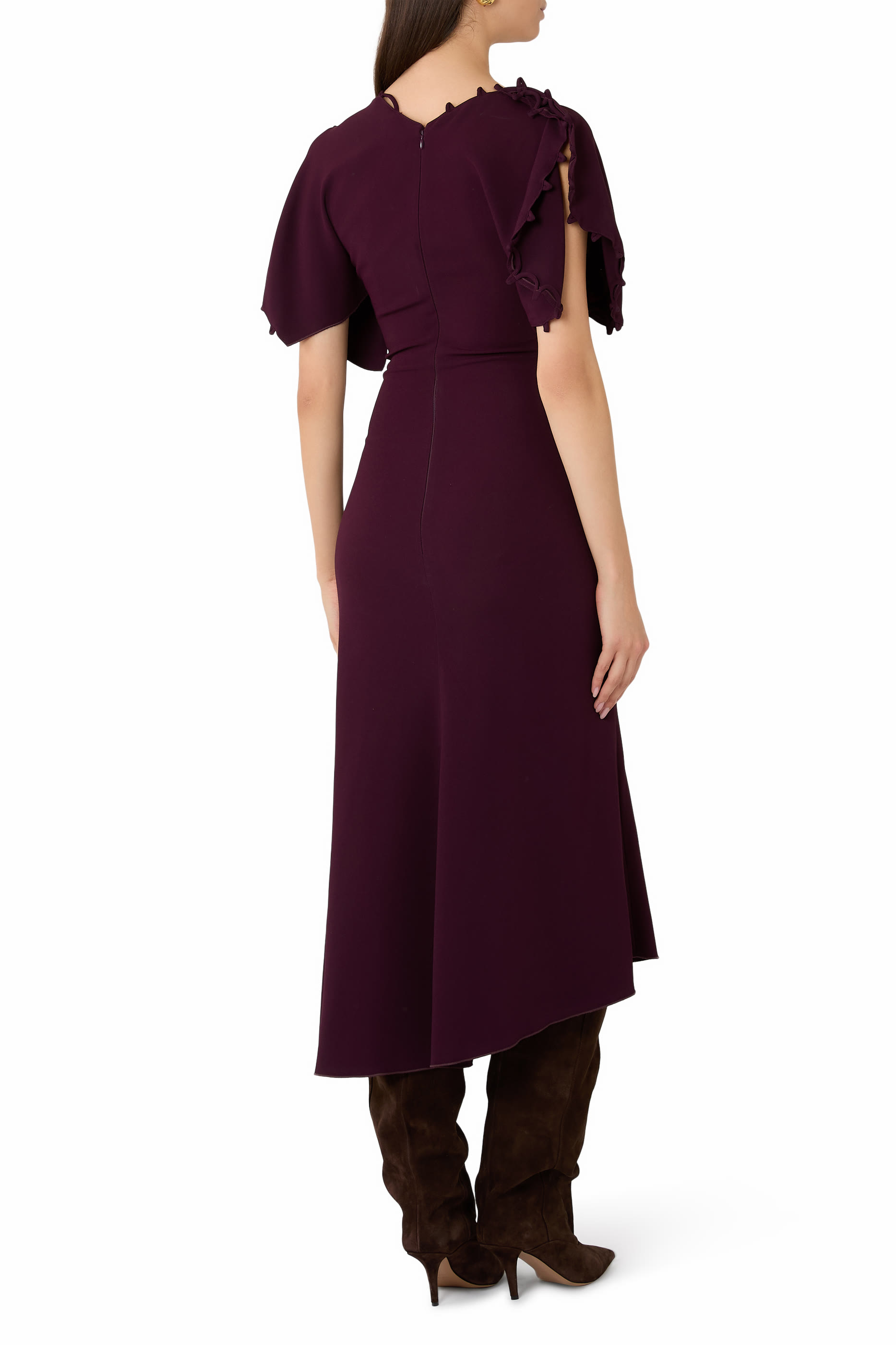 Short Sleeve Rouleaux Detail Dress 