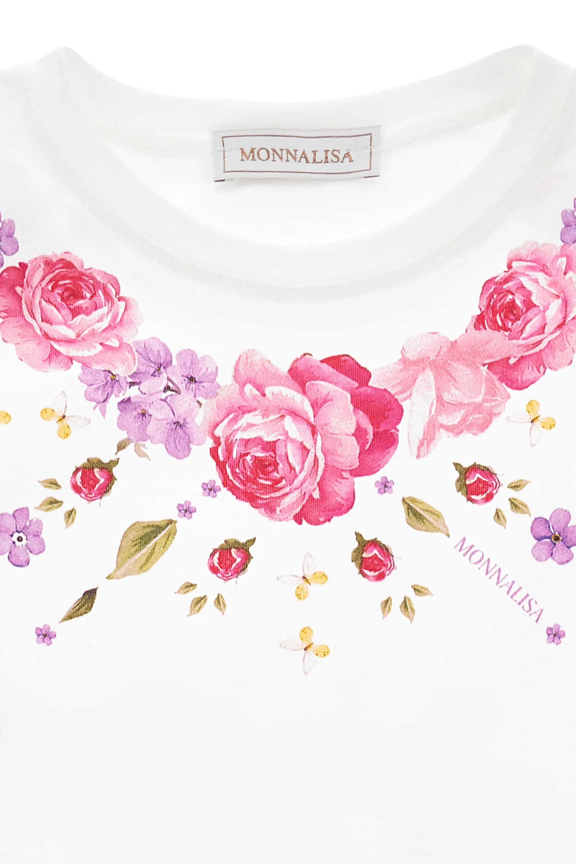 تيشيرت بنقشة زهور مزيج قطن للأطفال