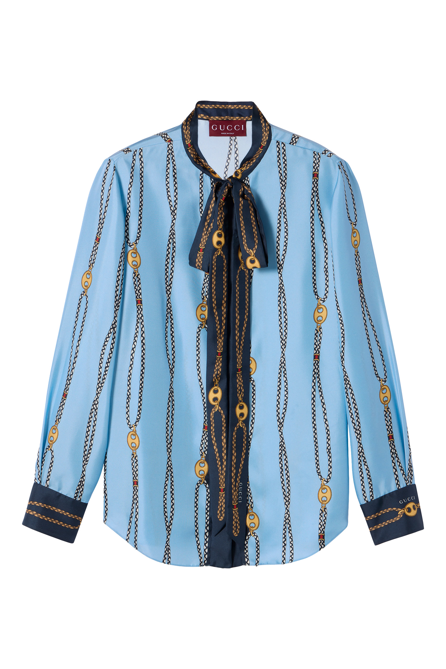 قميص بطبعات حرير تويل