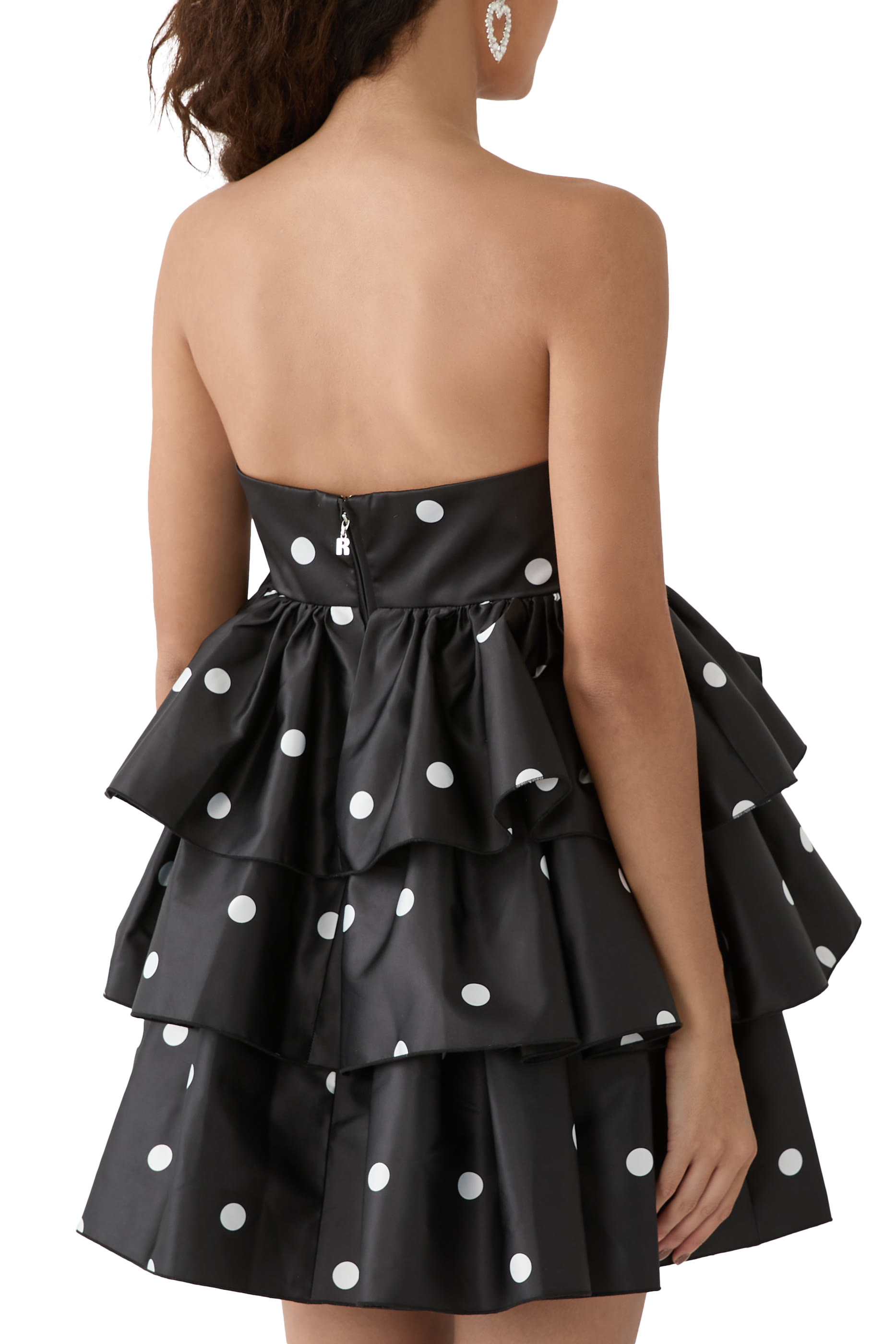 فستان مزين بكشكش ساتان