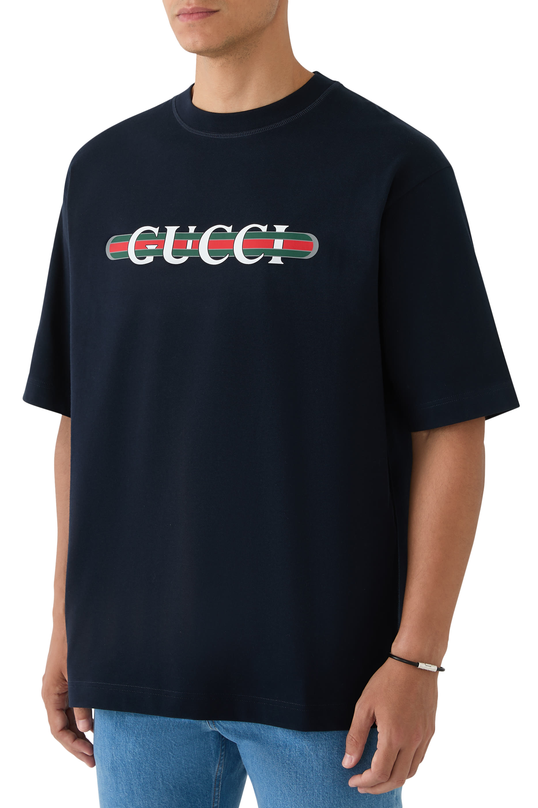 تيشيرت بطبعة شعار الماركة قطن جيرسيه 