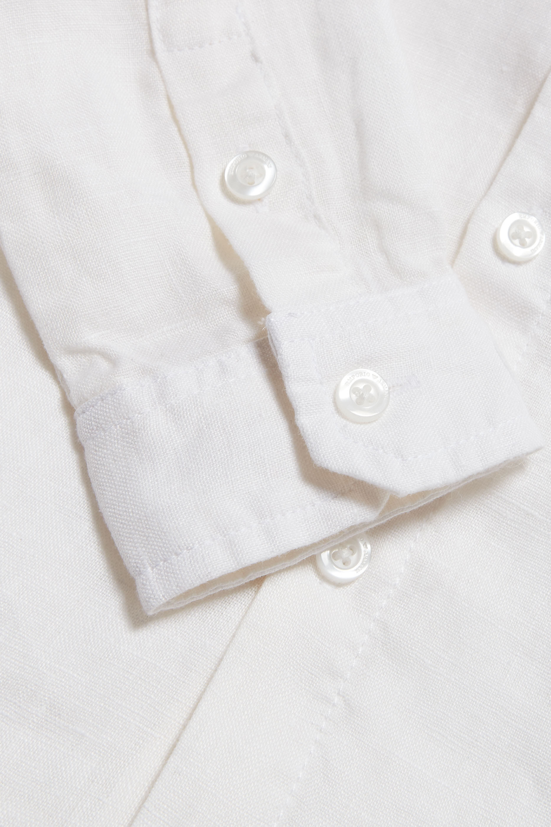 قميص بتطريز شعار الماركة كتان للأطفال