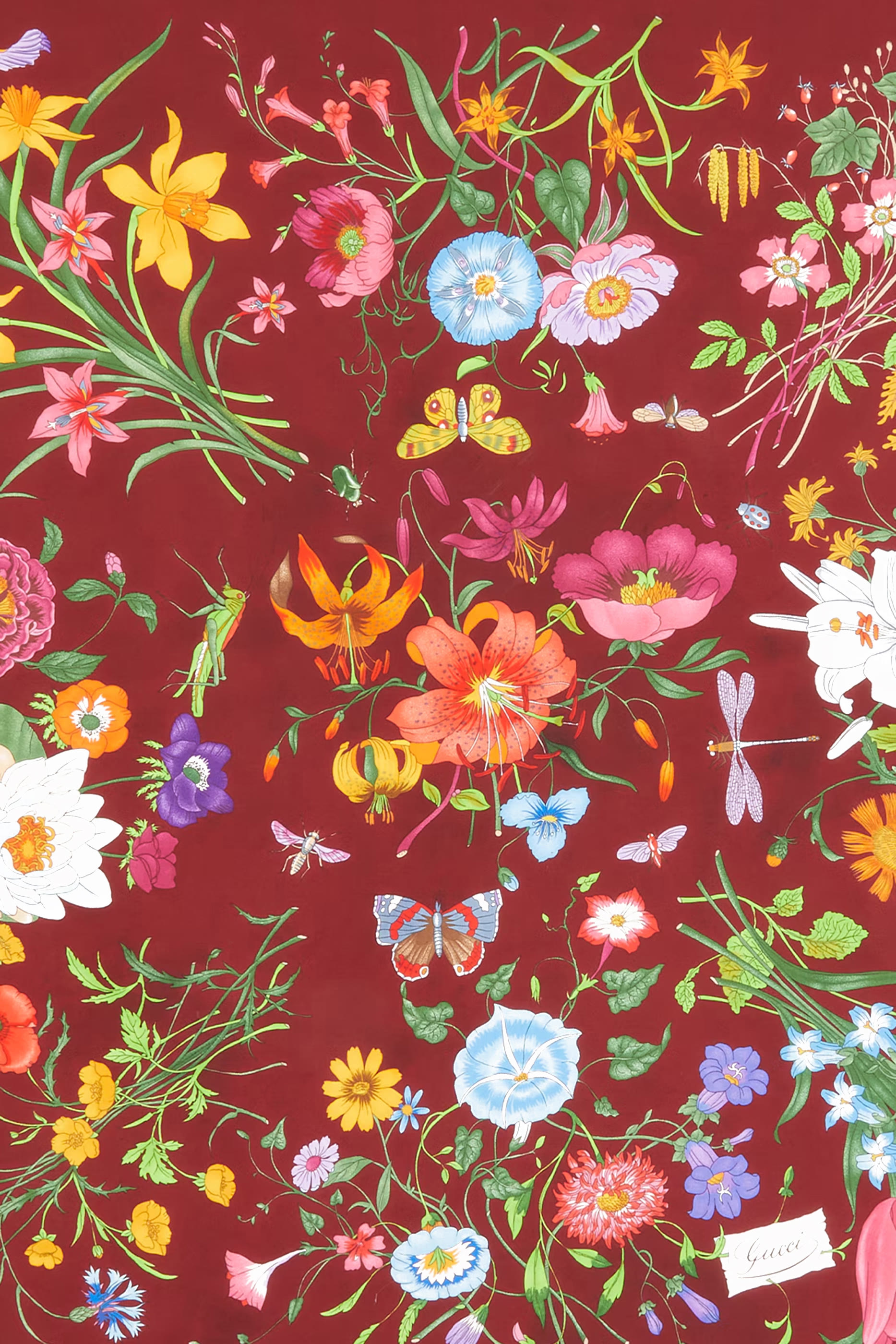 وشاح مربع بنقشة حرير تويل