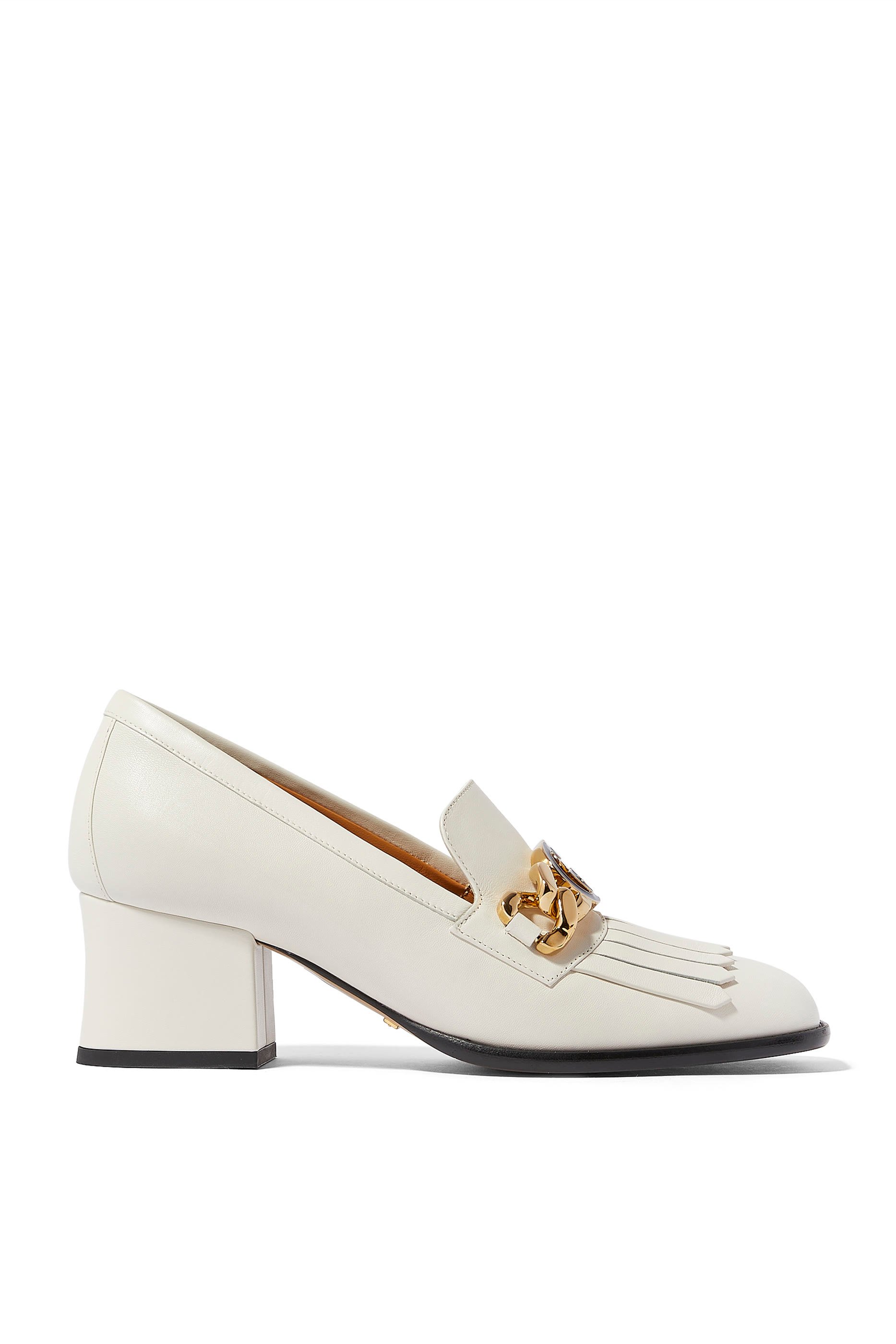 حذاء كلاسيك 55 مزين بحرفي شعار الماركة بتصميم متداخل بكعب متوسط