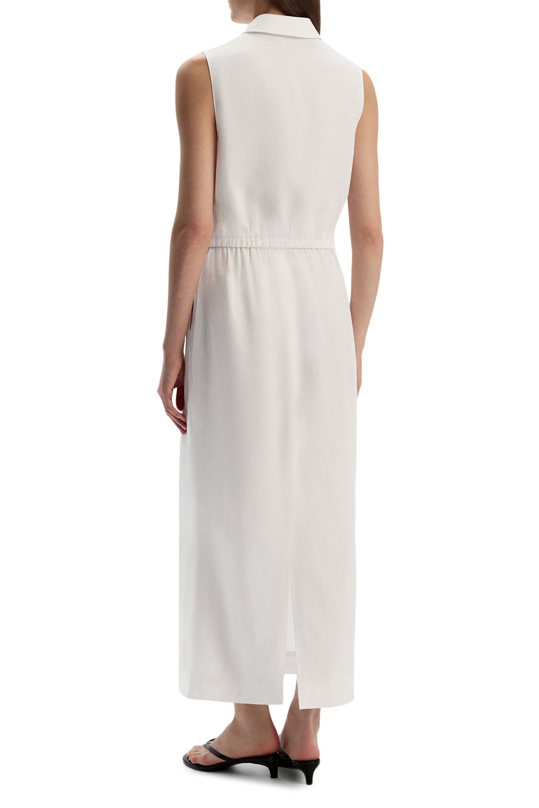 تنورة بخصر برباط تضييق كتان