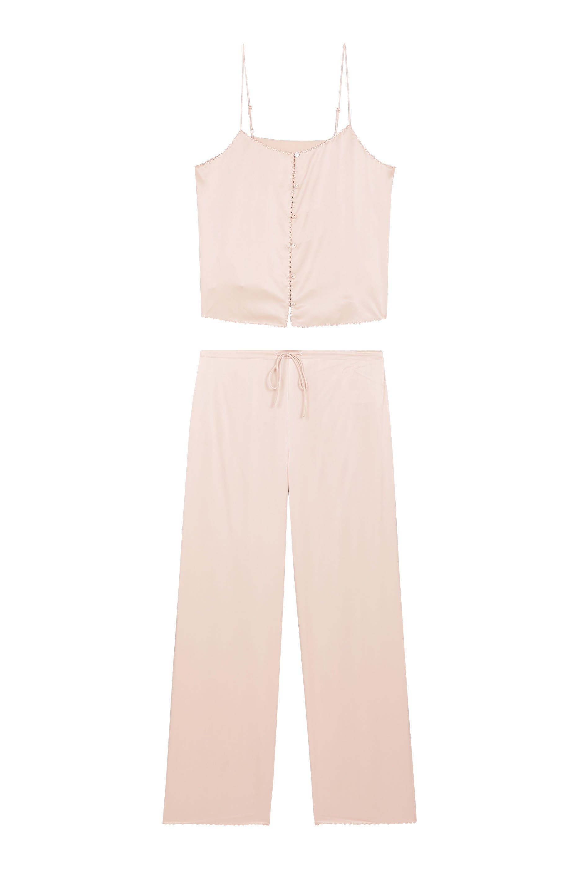 طقم بيجامة كامي مطرز حرير