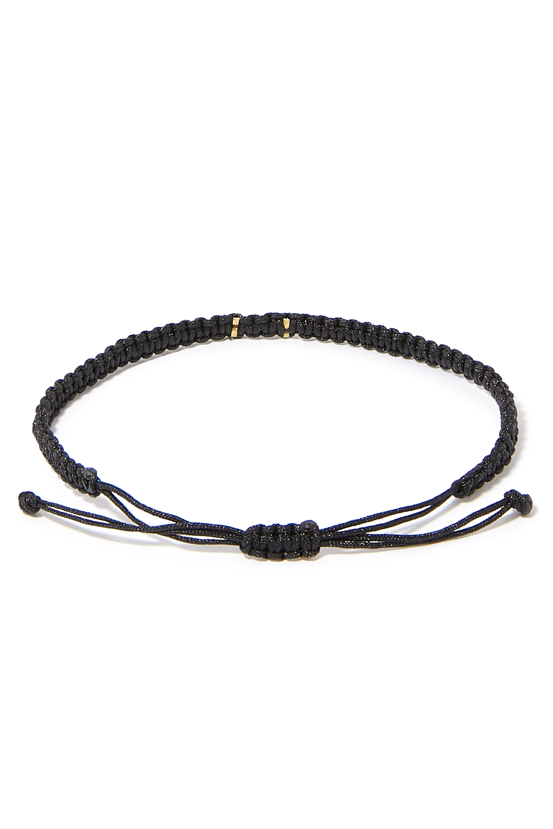 سوار أولا بحلية بتصميم حرف مرصع بالماس ذهب أصفر عيار 18 قماش