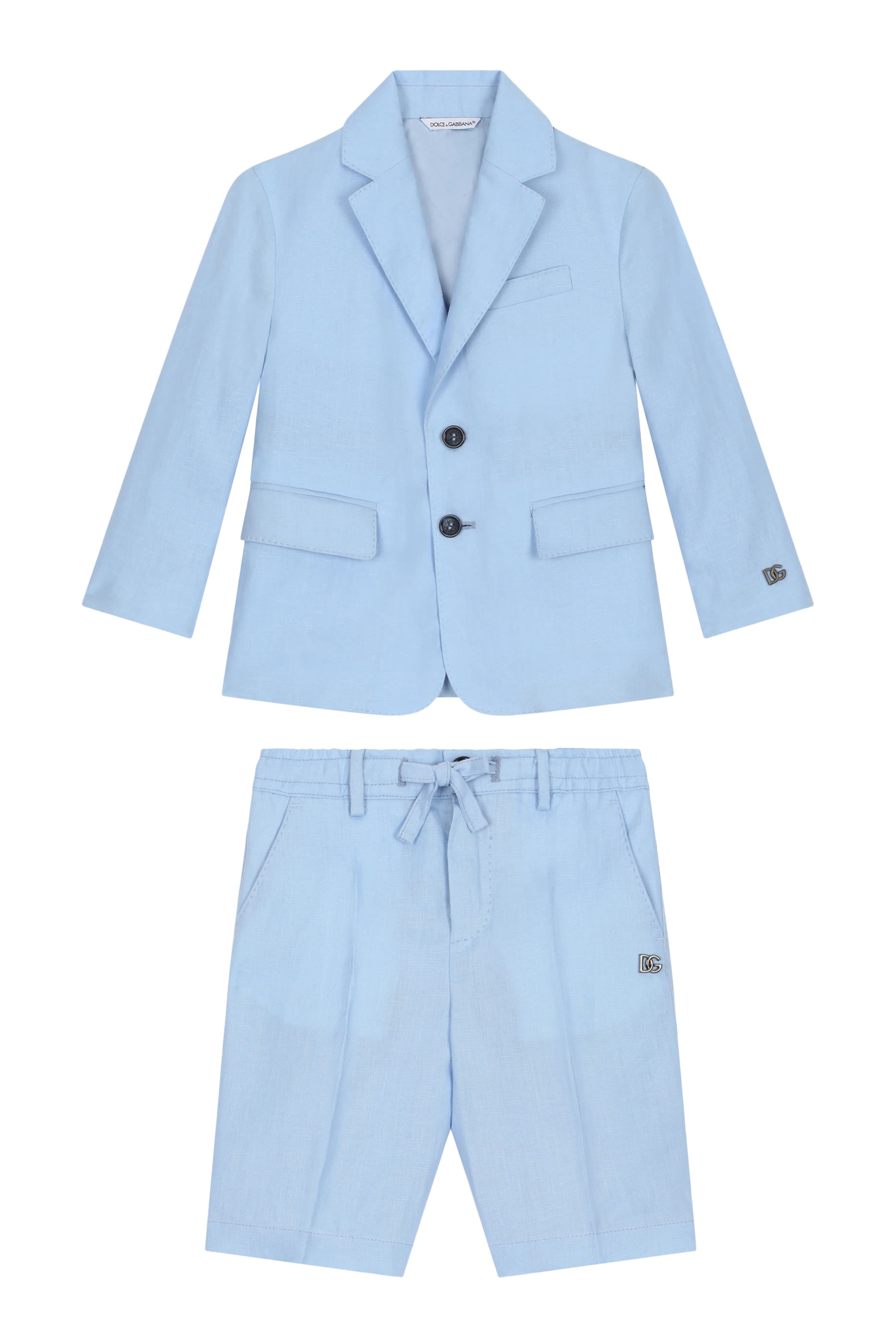 بدلة بصف أزرار كتان للأطفال