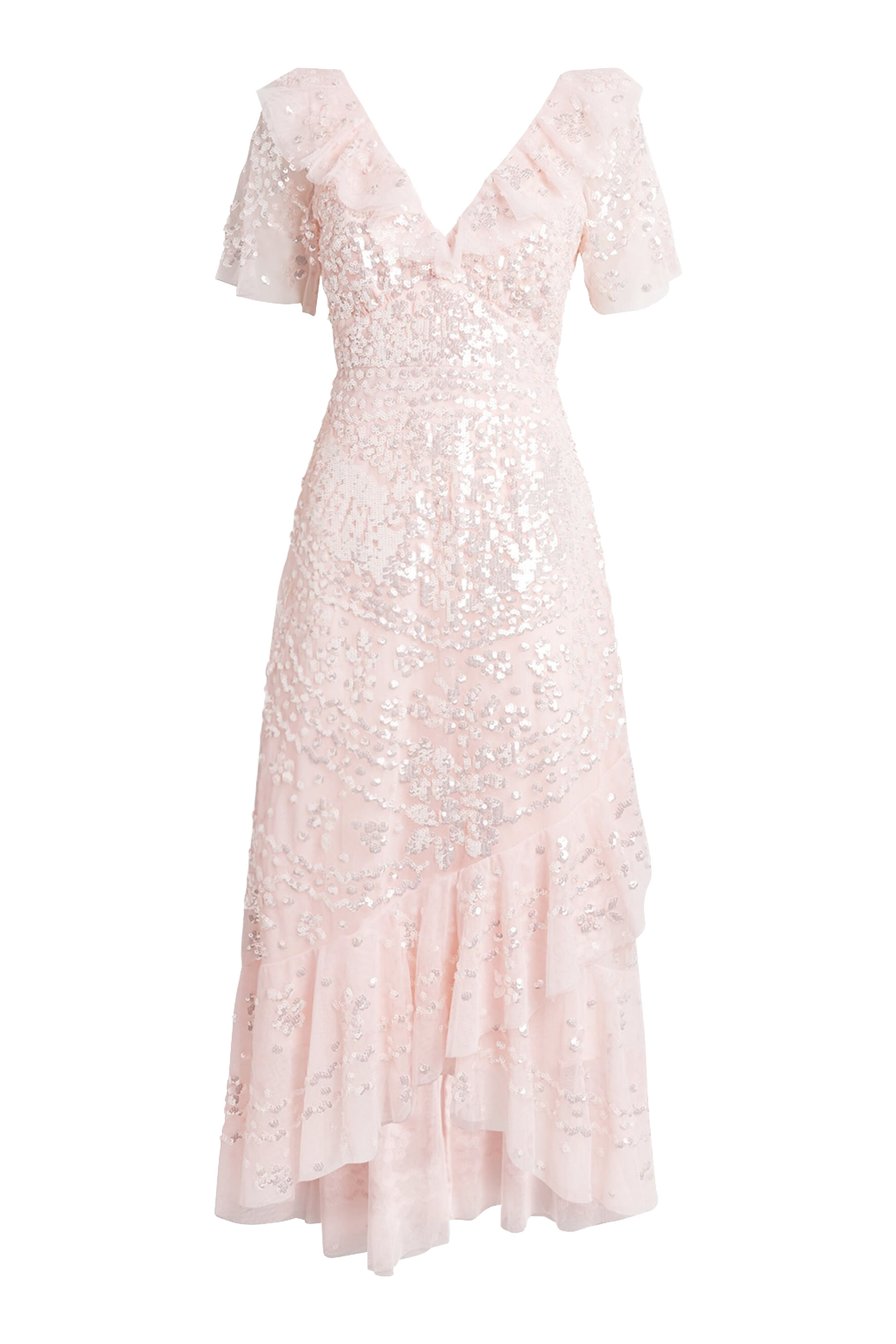 فستان سهرة أناييس بترتر وكشكش