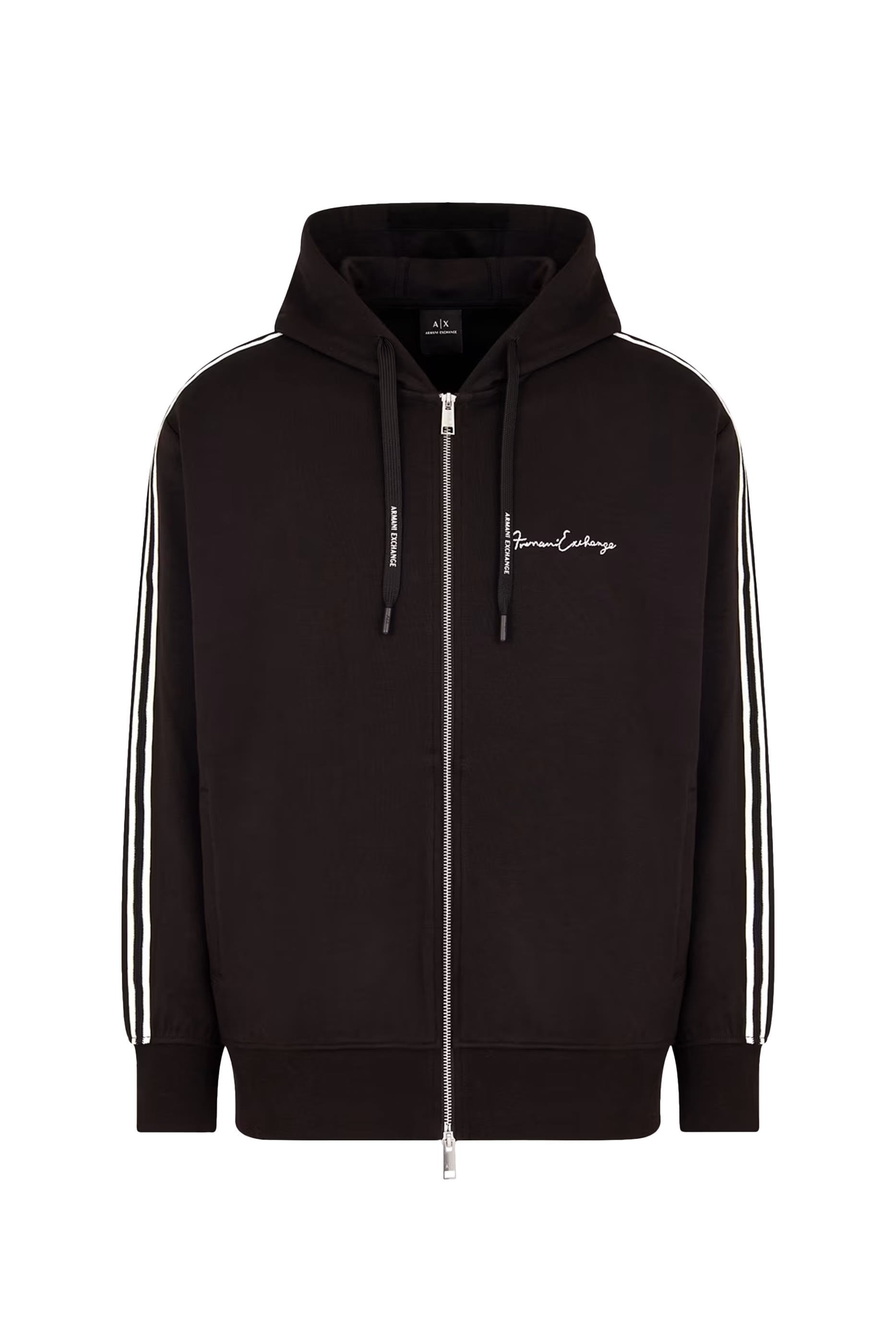 سويت شيرت بأشرطة وسحاب كامل وشعار الماركة