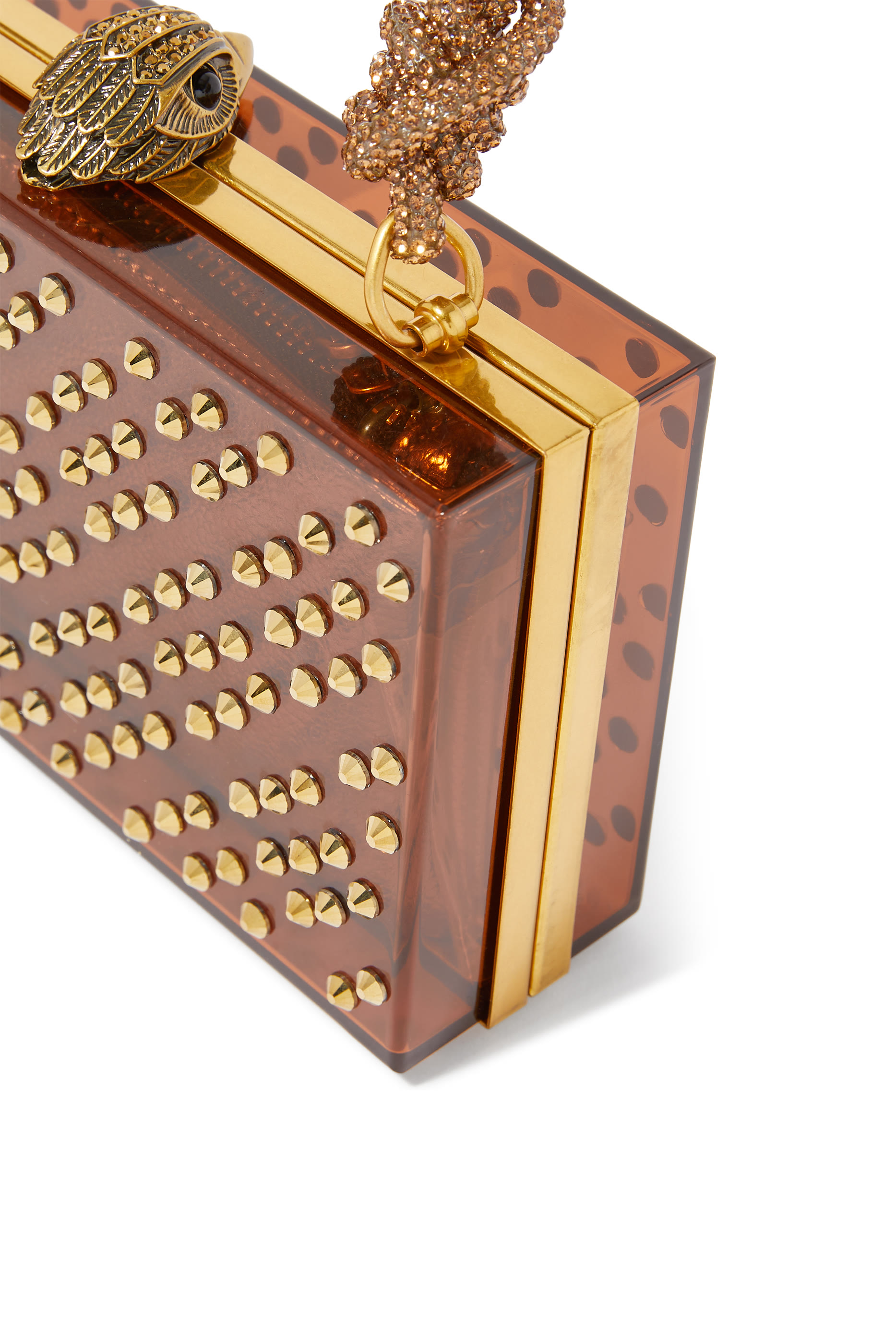 حقيبة كلاتش بتصميم صندوق مزينة بأحجار الراين توروتواز