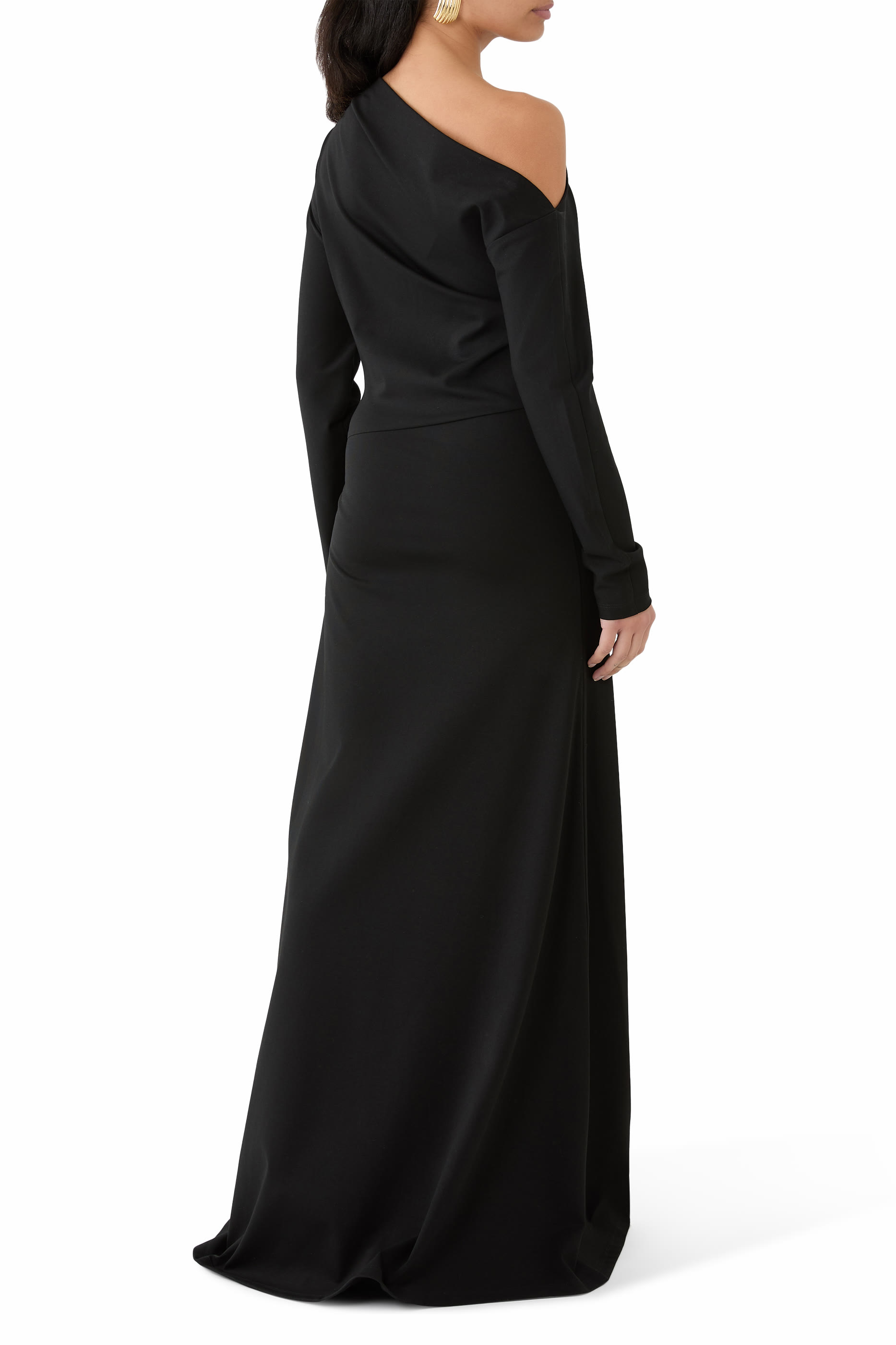 فستان بتفاصيل بتصميم ملفوف جيرسيه