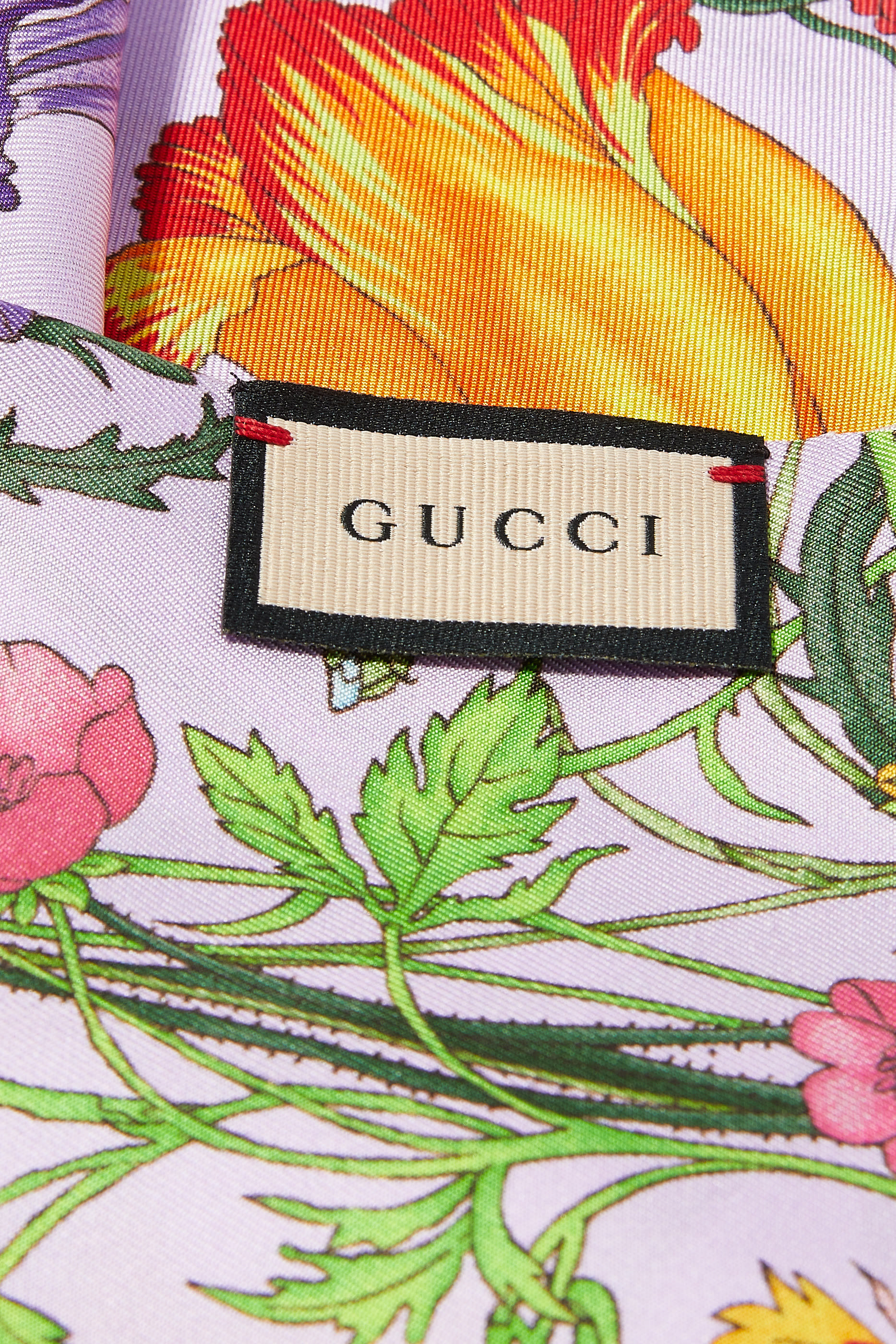 وشاح رقبة حرير بطبعات زهور