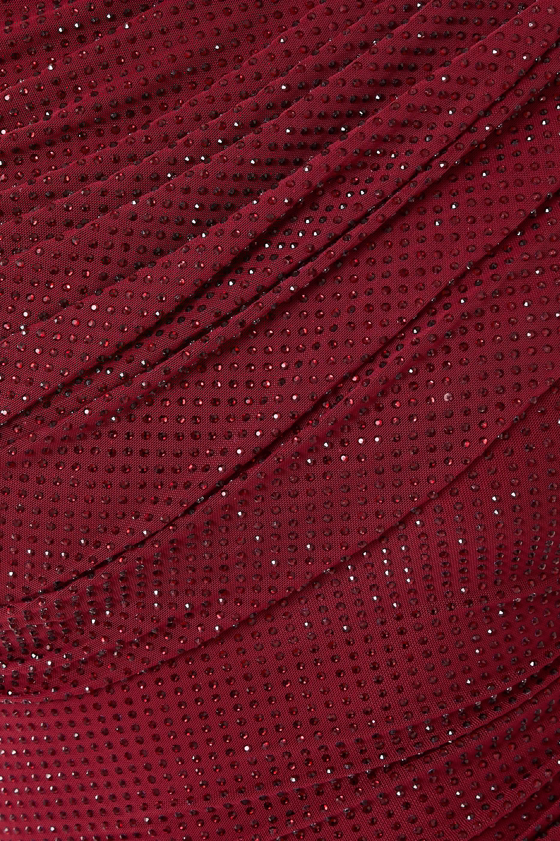 فستان درابيه متوسط الطول مرصع بأحجار الراين