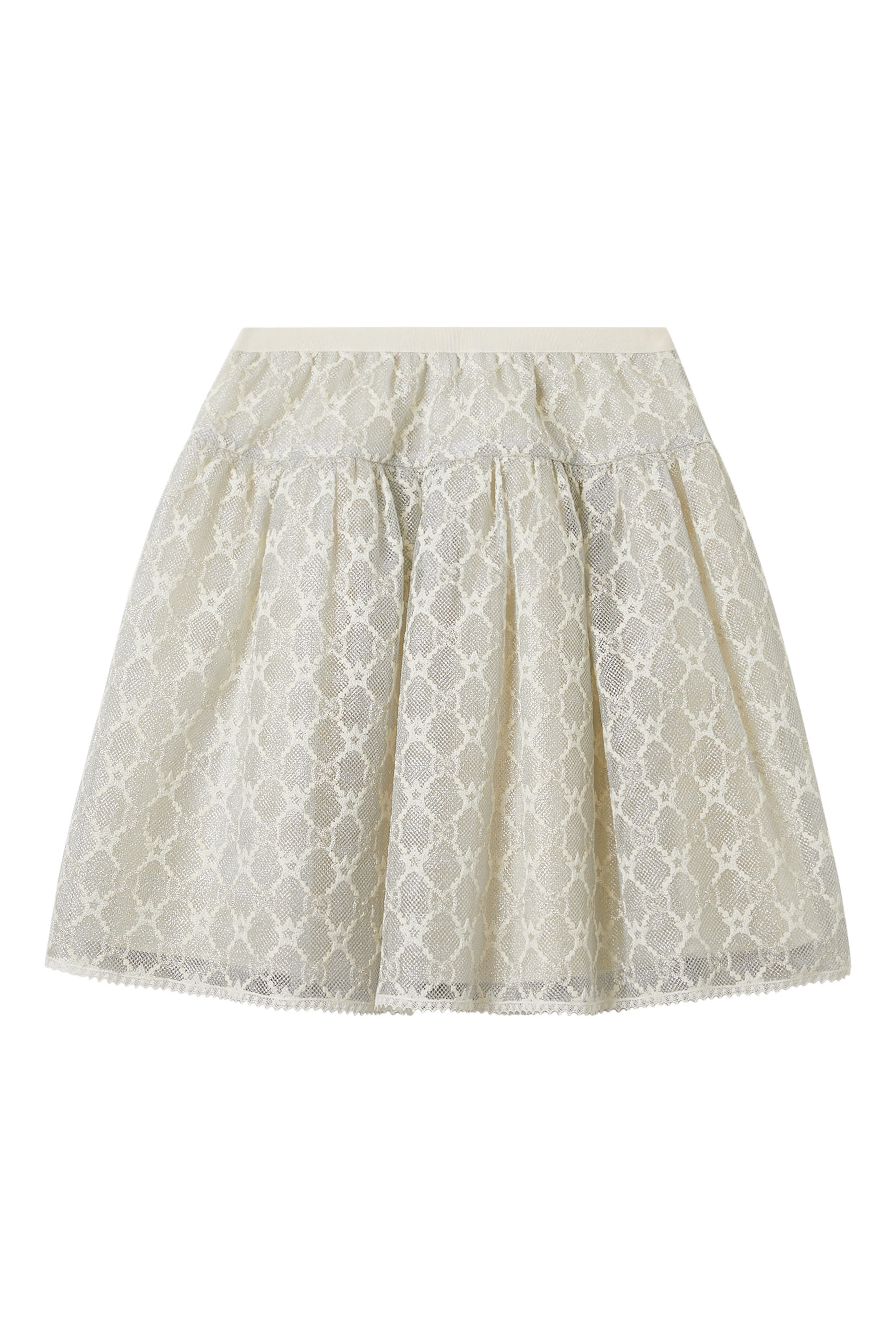 تنورة مطرزة بحرفي شعار الماركة ونجوم لامعة للأطفال