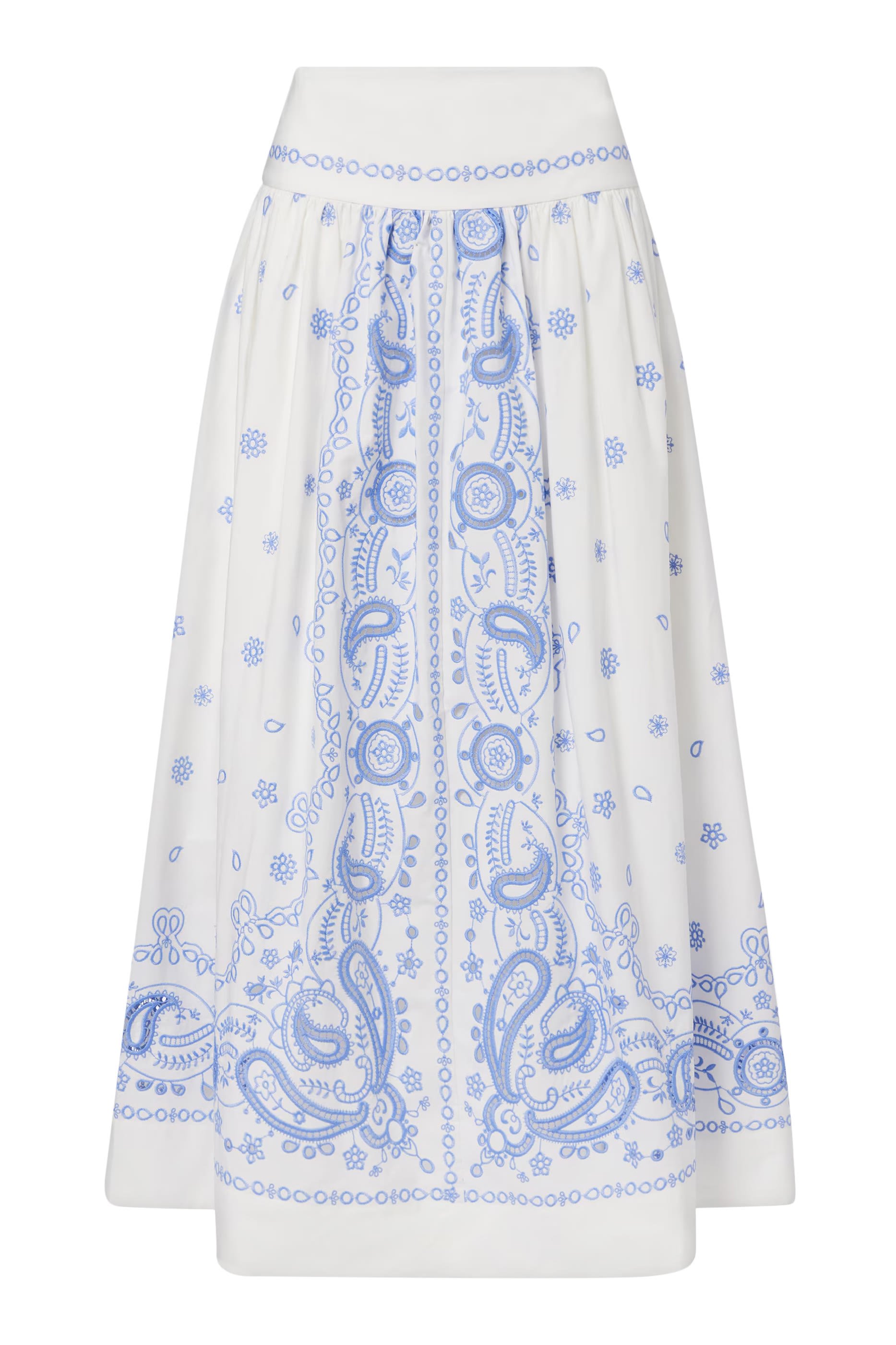 تنورة متوسطة الطول بتطريز