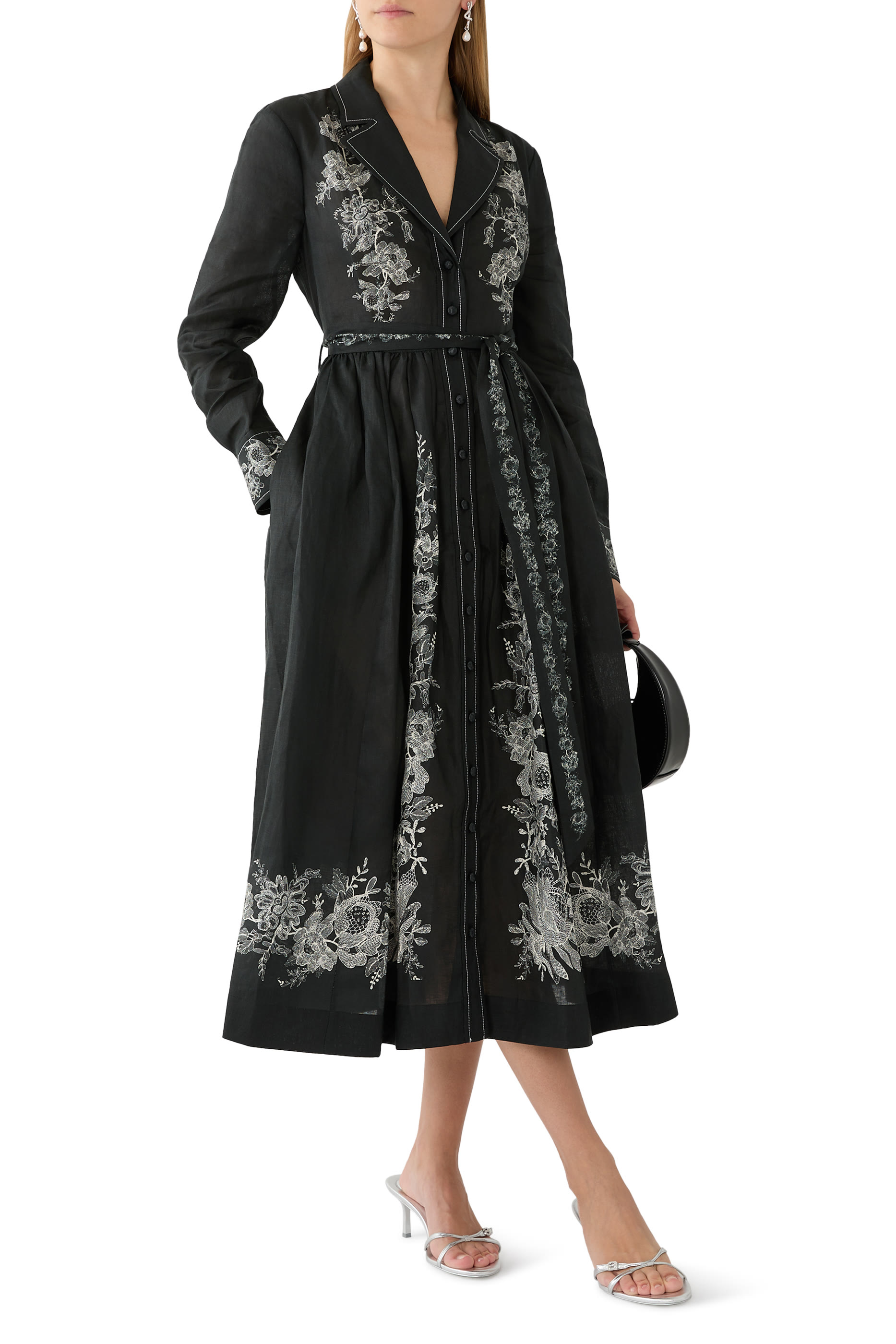 فستان متوسط الطول بنمط قميص