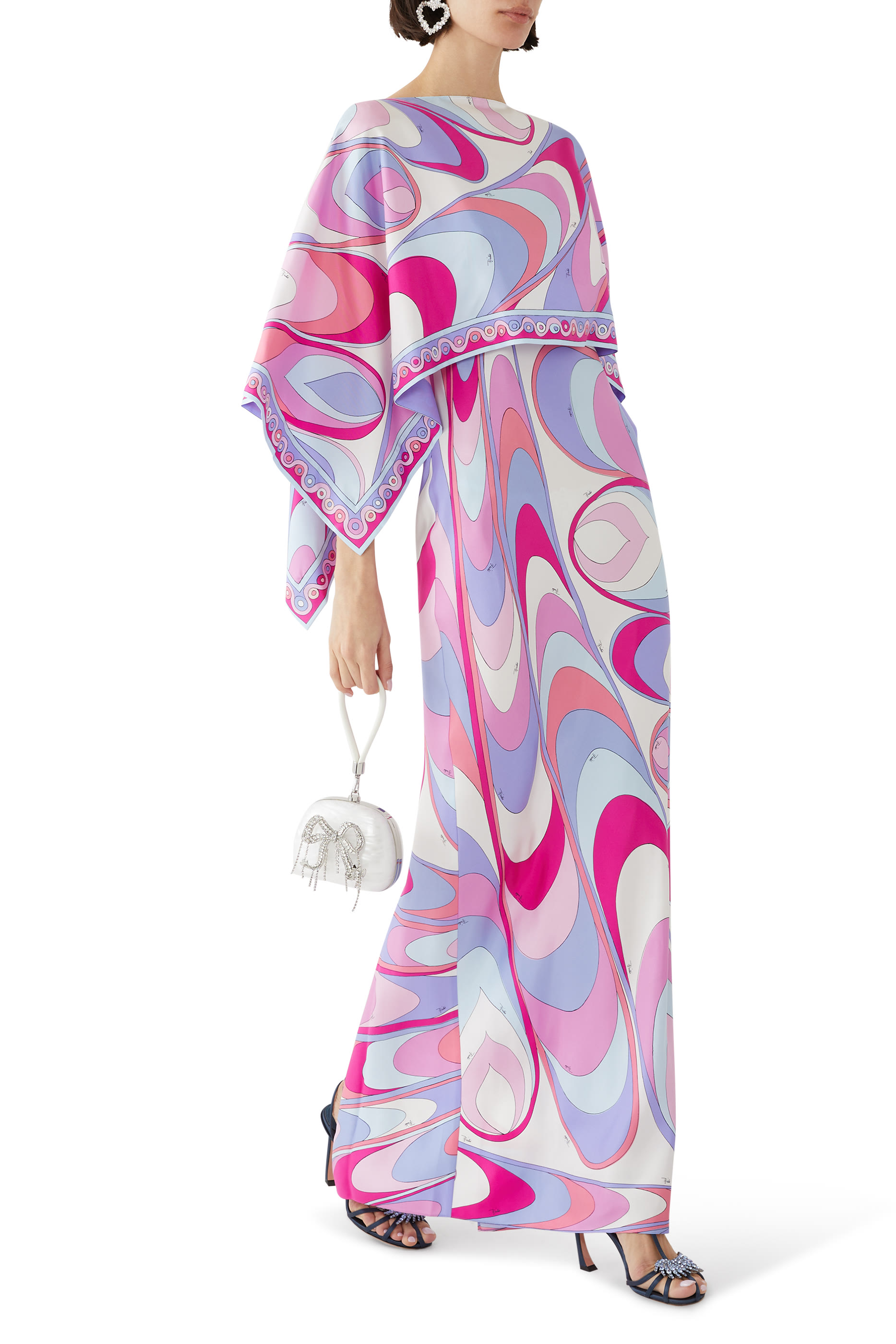 فستان بطبعات أوندي حرير