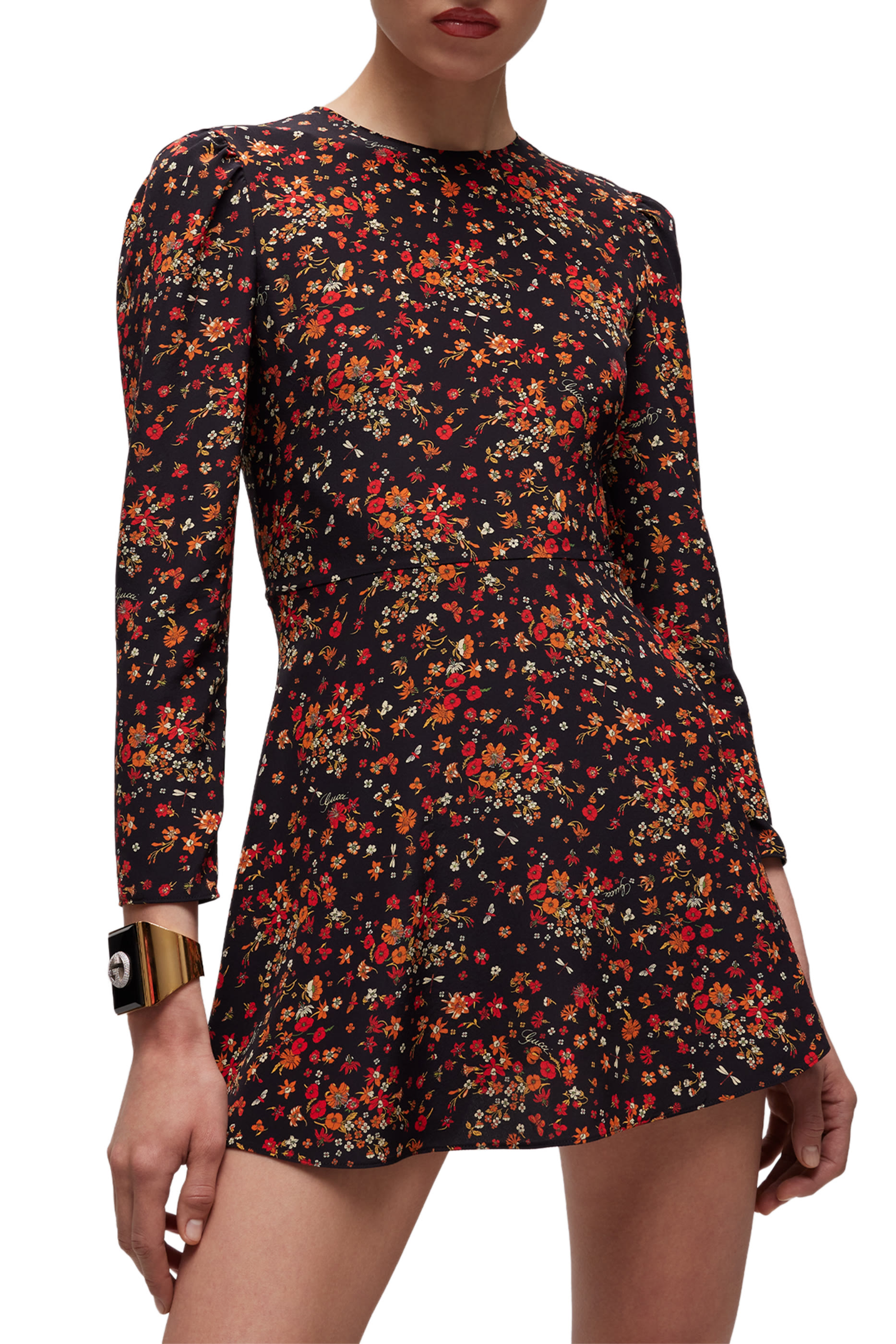 فستان بطبعات حرير