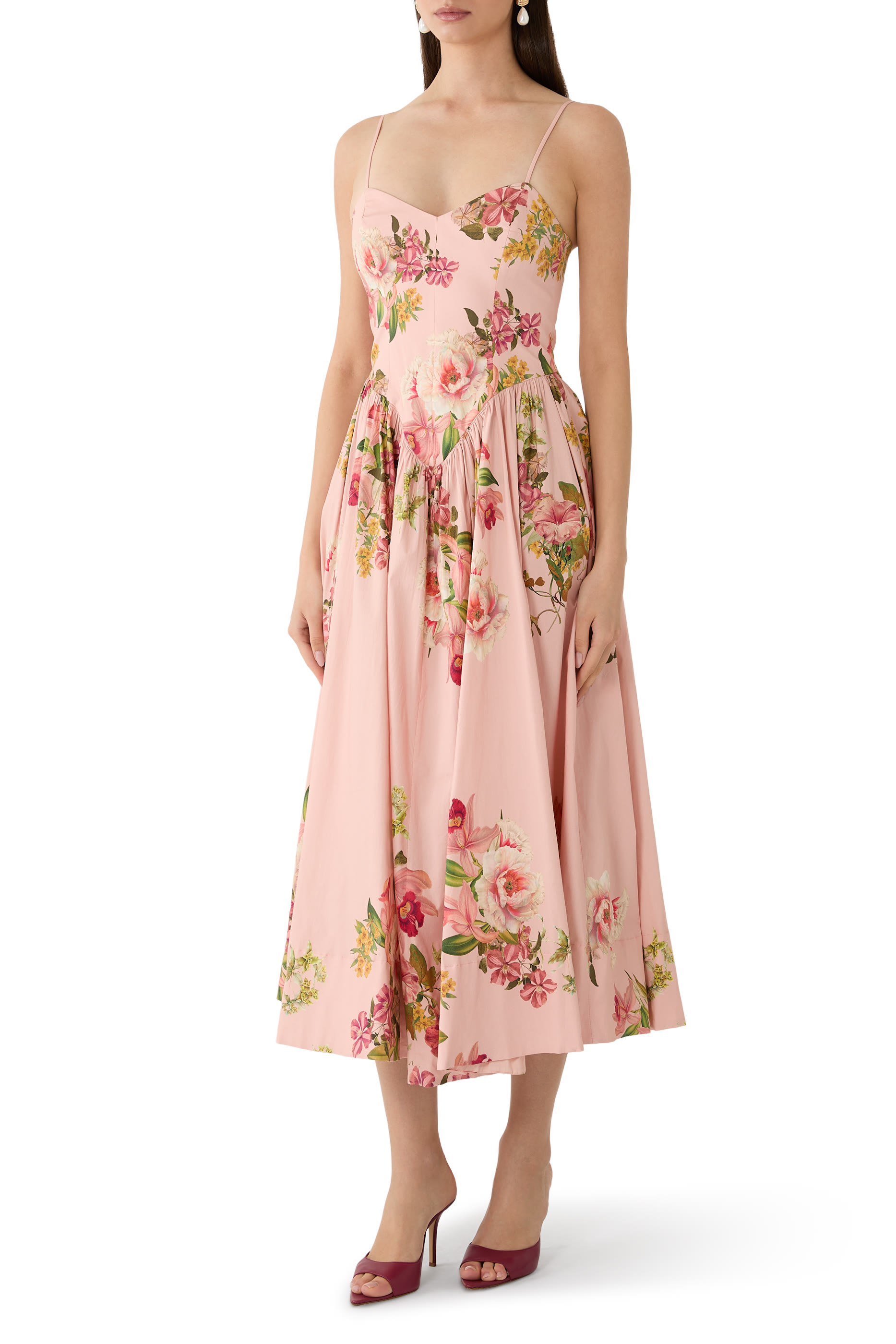 Floral Corseted Midi Dress