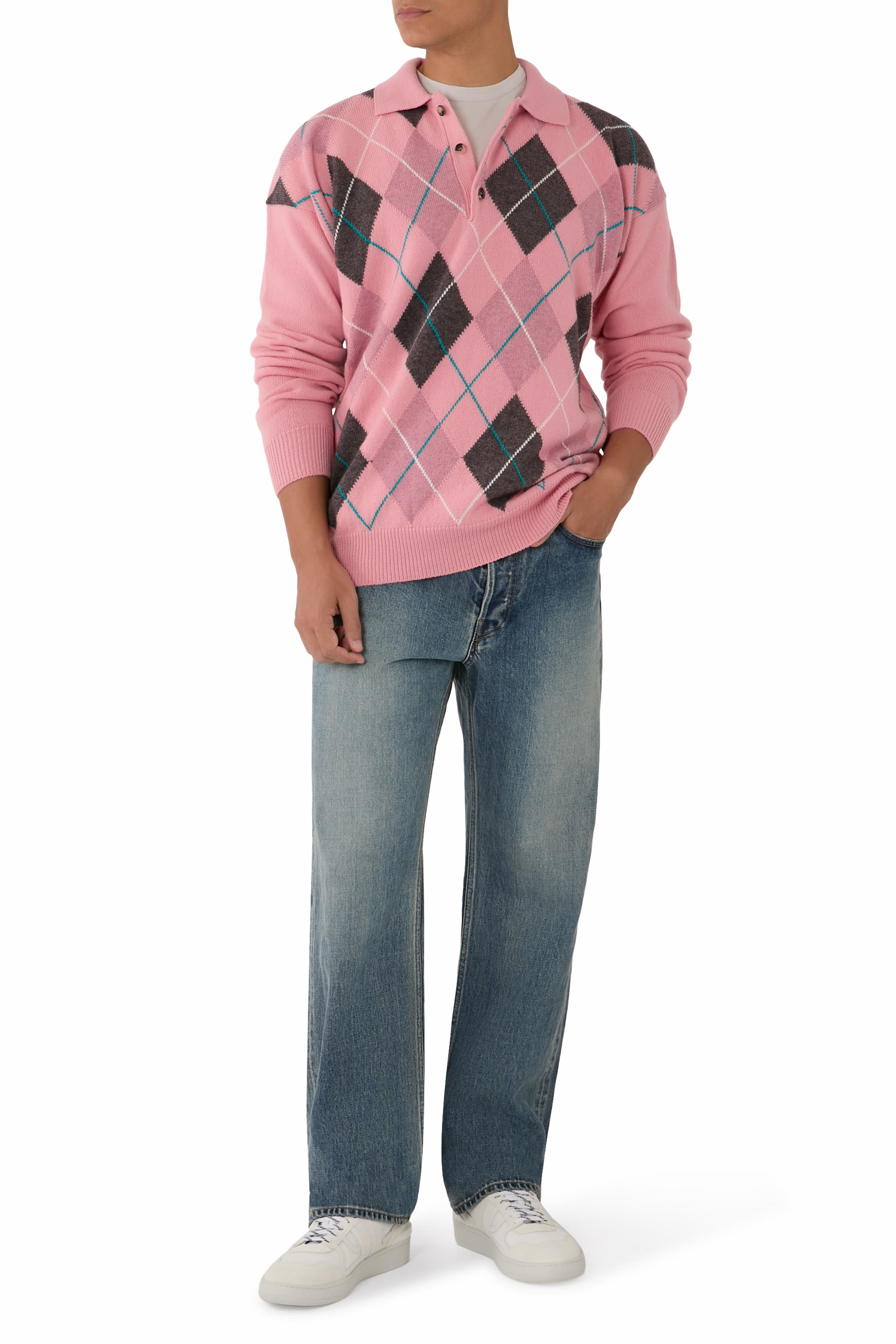 سترة بولو x برينغل بنقشة أرغايل للرجال 