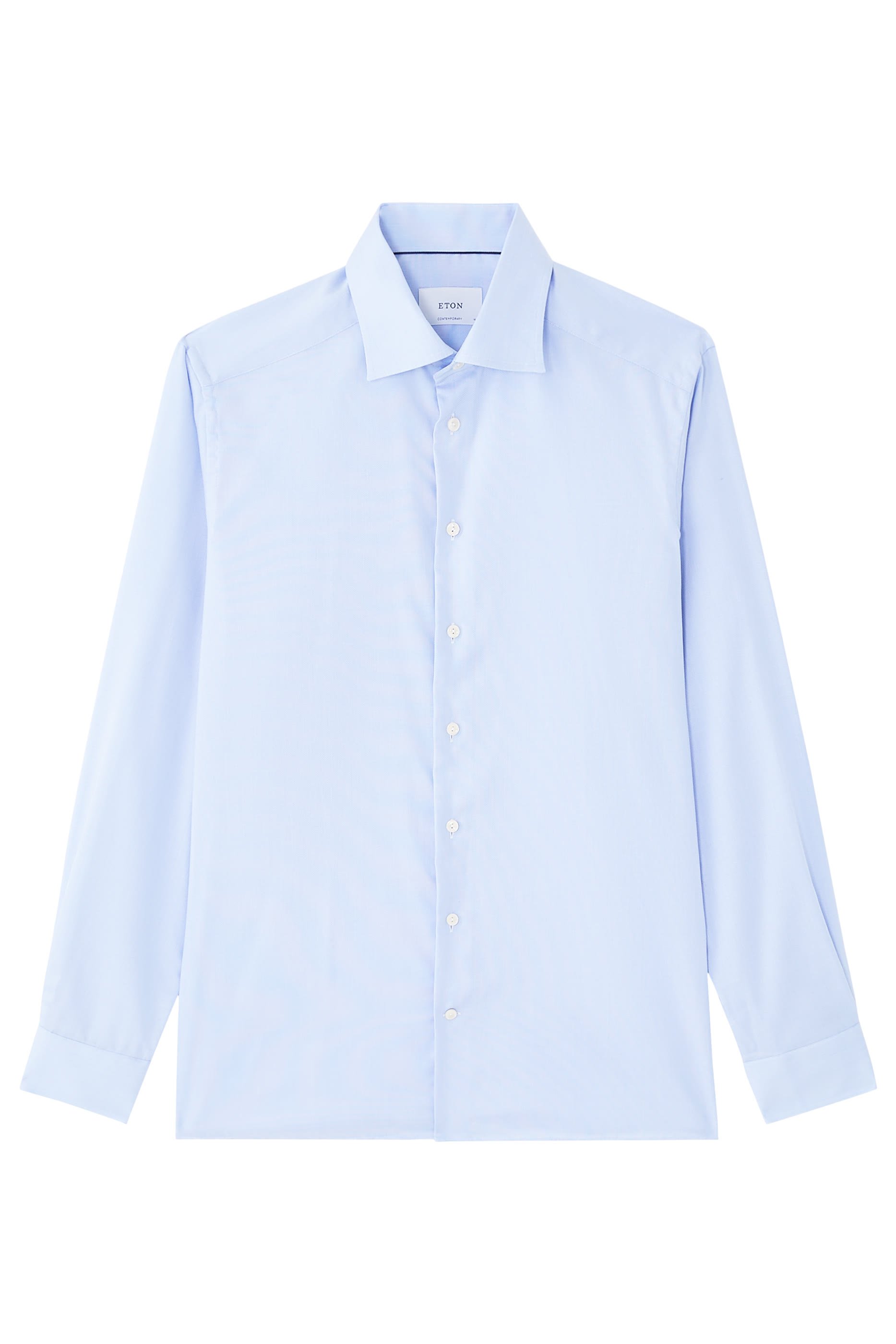 قميص شبه سادة تويل مميز للماركة