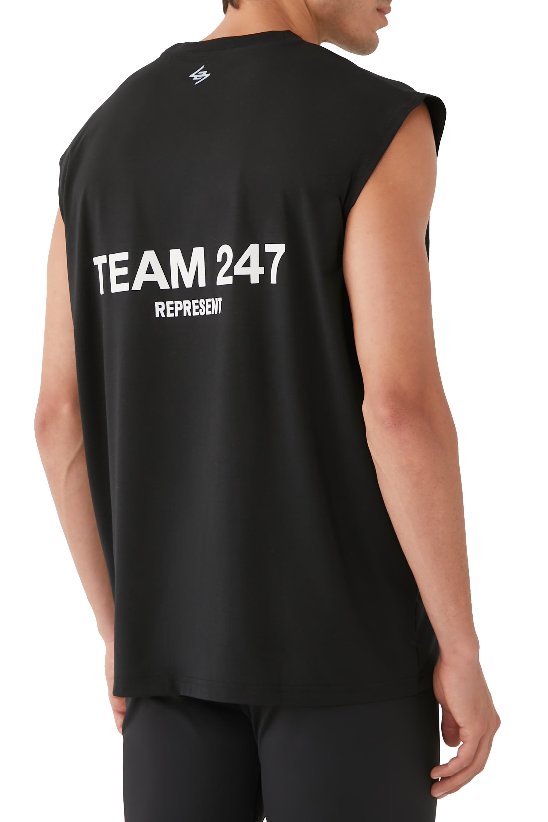 تيشيرت بلا أكمام بقصة فضفاضة وطبعة Team 247