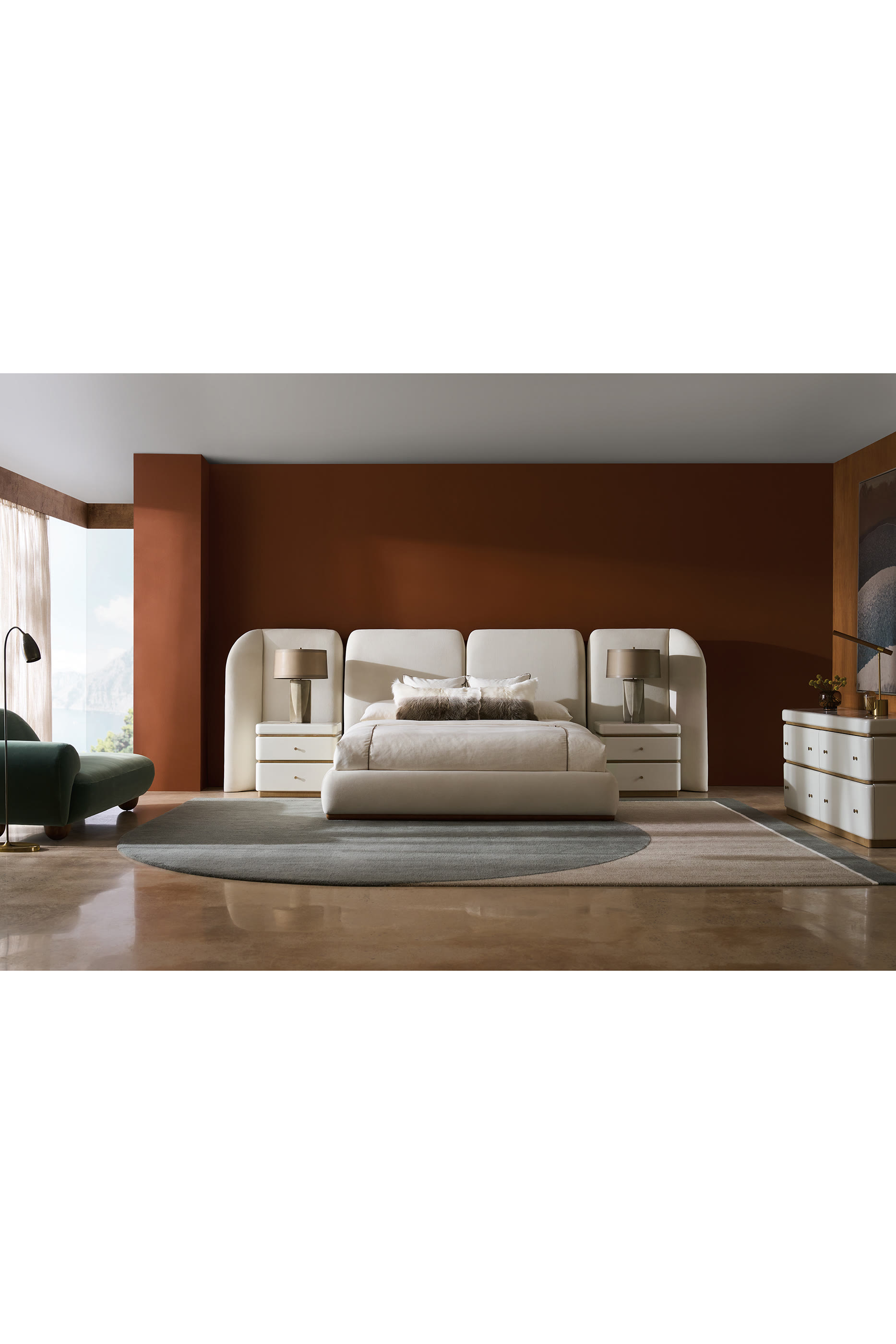 سرير مالطا كينغ مع ألواح