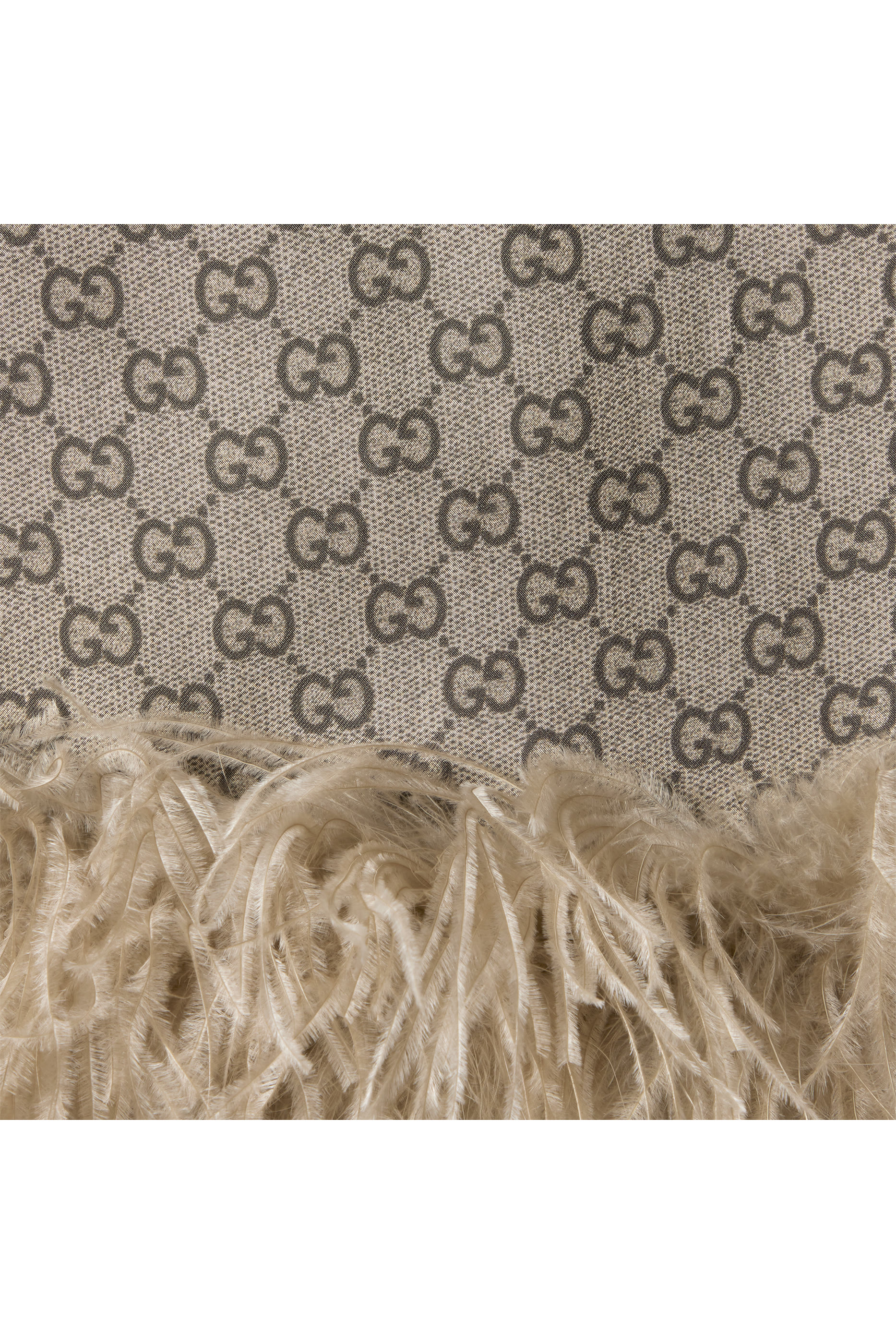 فستان طويل حرير تويل مزين كليا بنقشة حرفي شعار الماركة