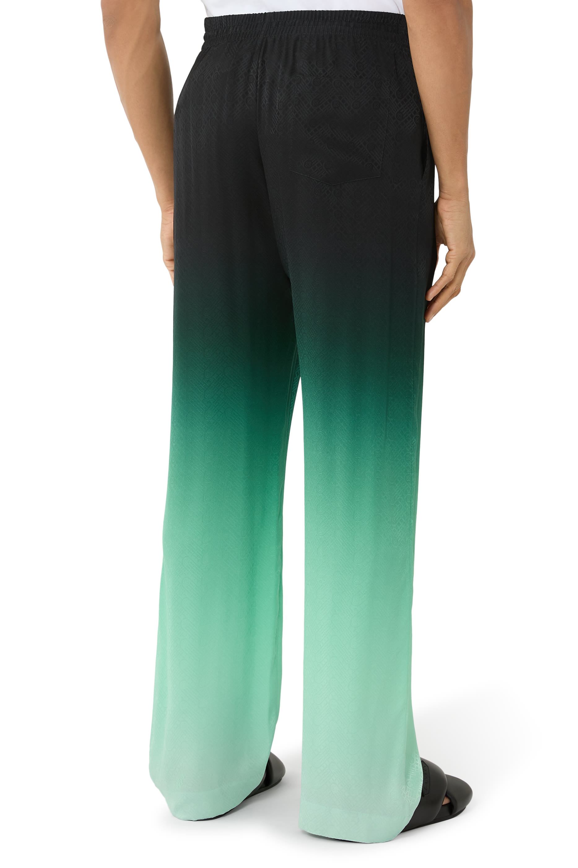 بنطال بطبعة بينج بونج بلون متدرج جاكار حرير