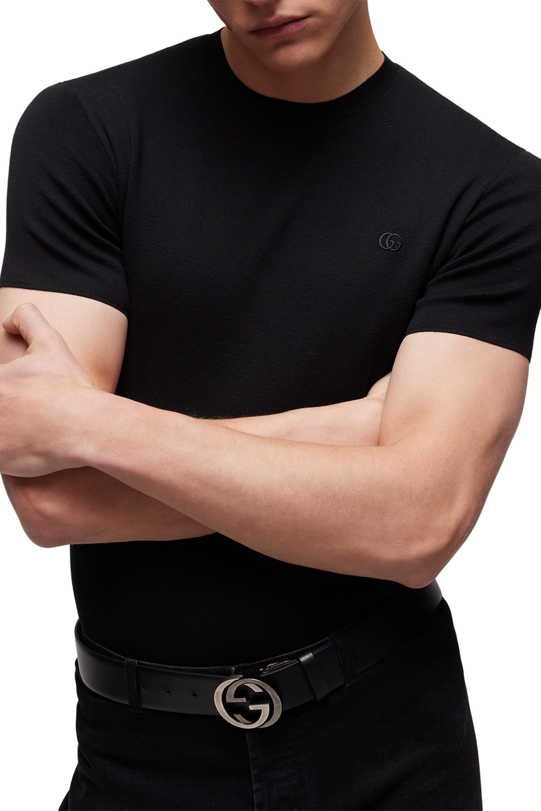 تيشيرت مطرز نسيج قطن وحرير