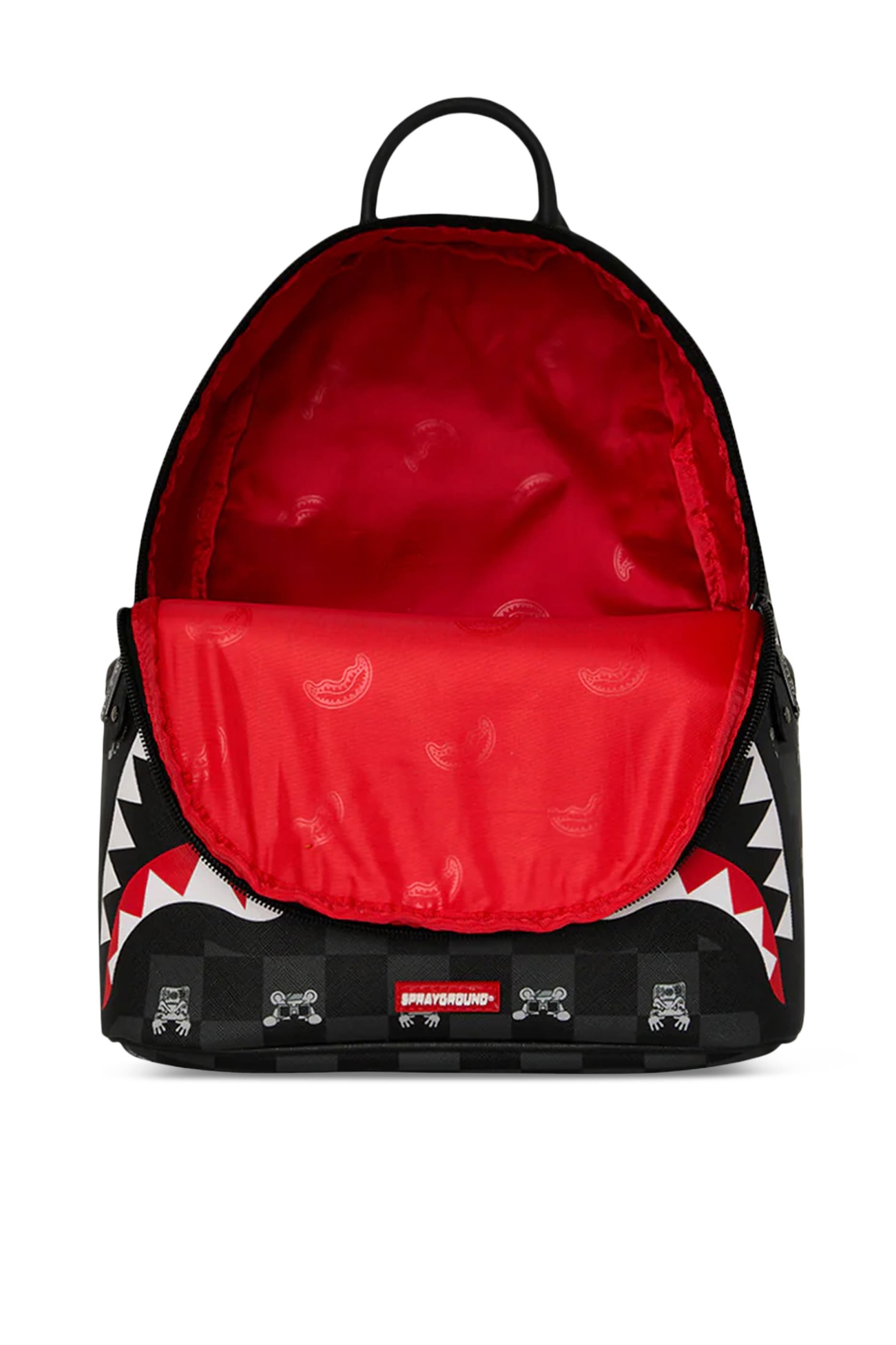 حقيبة ظهر سافيج بنقشة مربعات وشخصيات تختلس النظر للأطفال