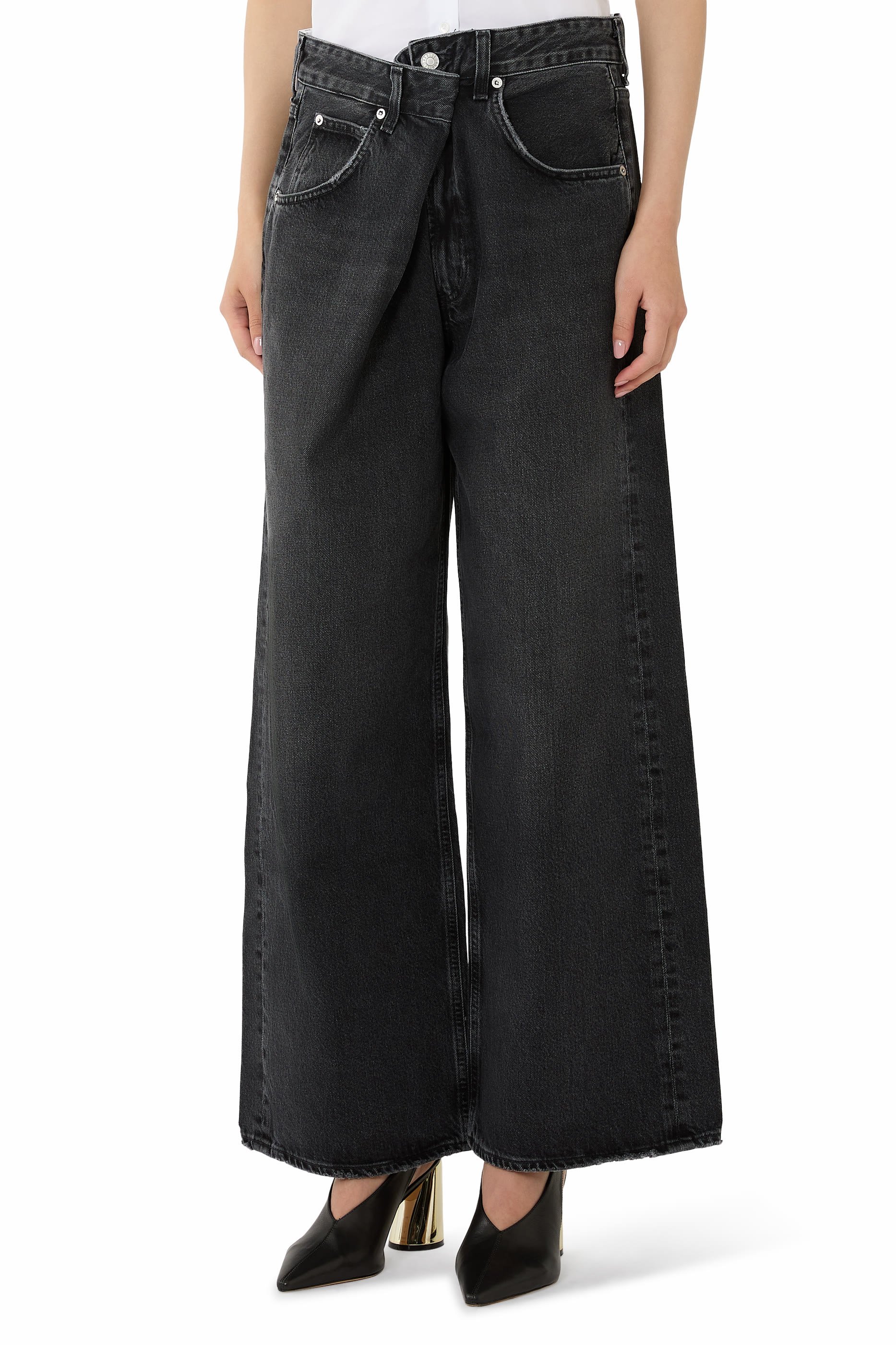 بنطال جينز فانا بجزء مطوي