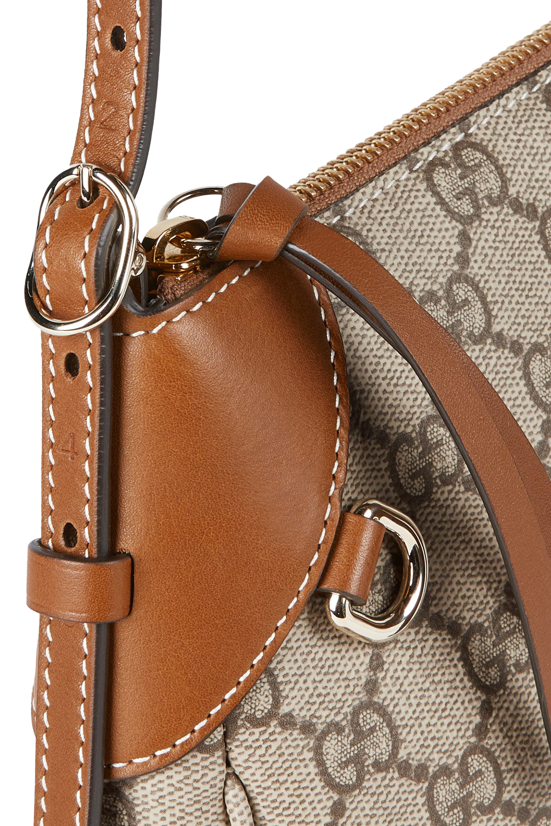 حقيبة كتف بنقشة حرفي شعار الماركة