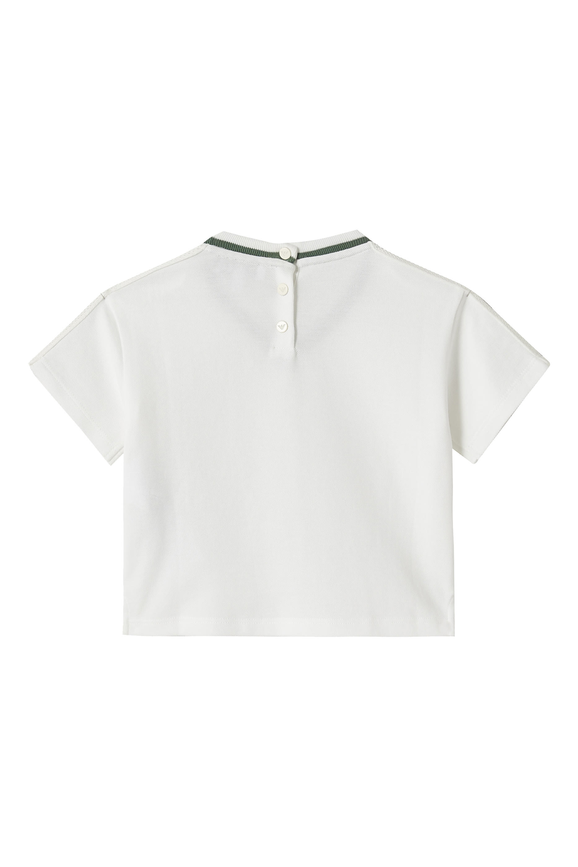 تيشيرت بشريط بتفاصيل شعار الماركة للأطفال