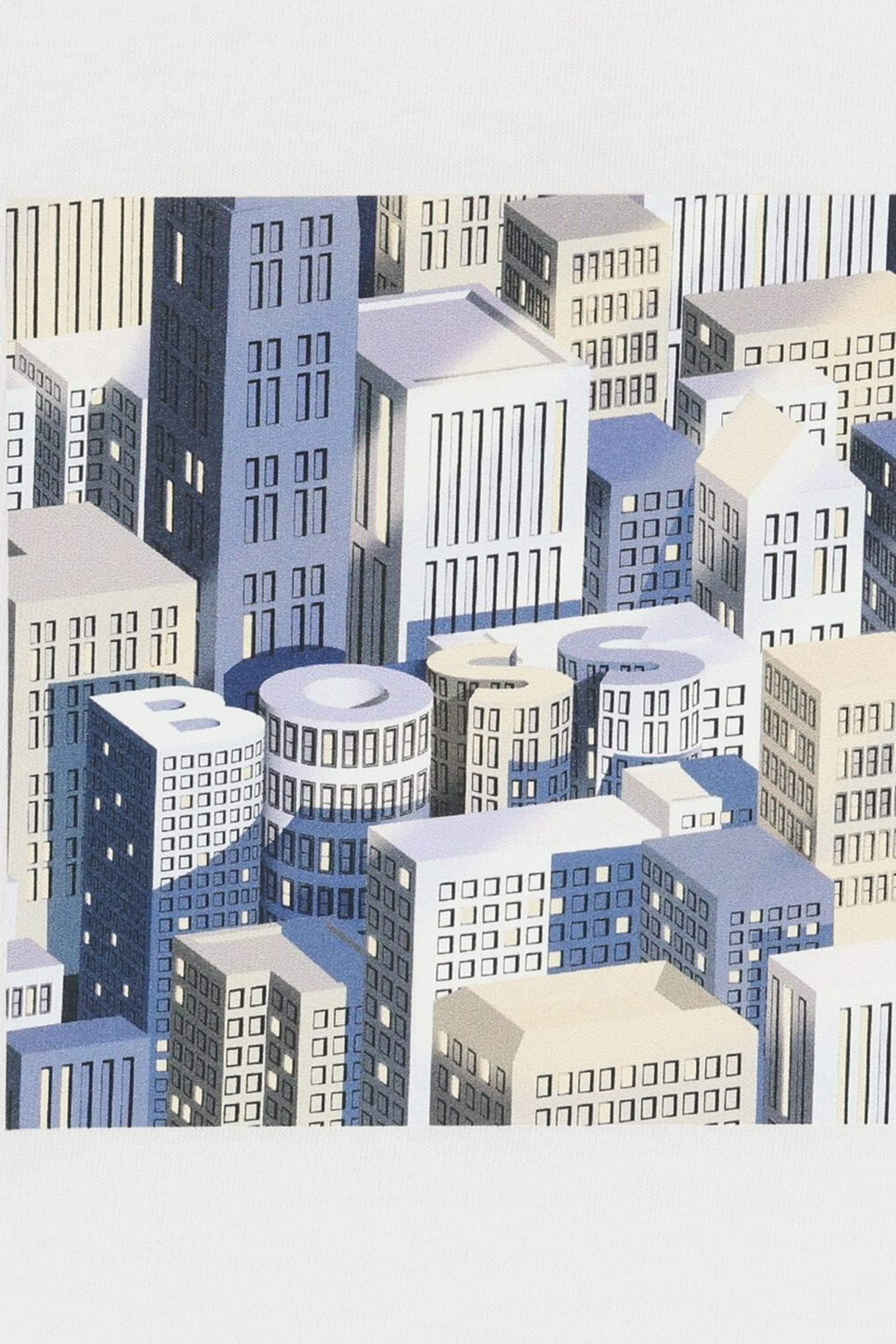 تيشيرت بطبعة بنايات وشعار الماركة للأطفال