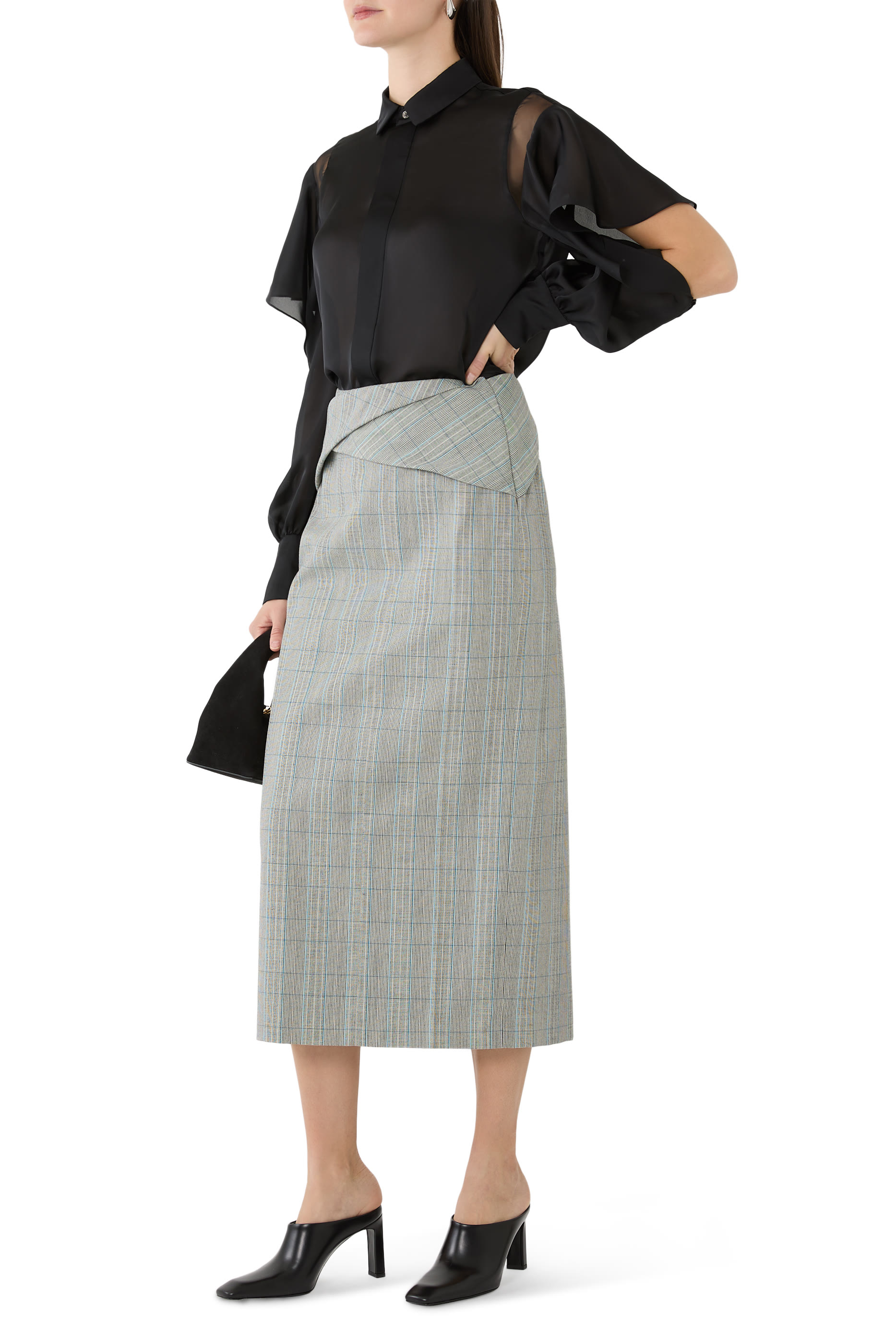 قميص ستان x شيفون