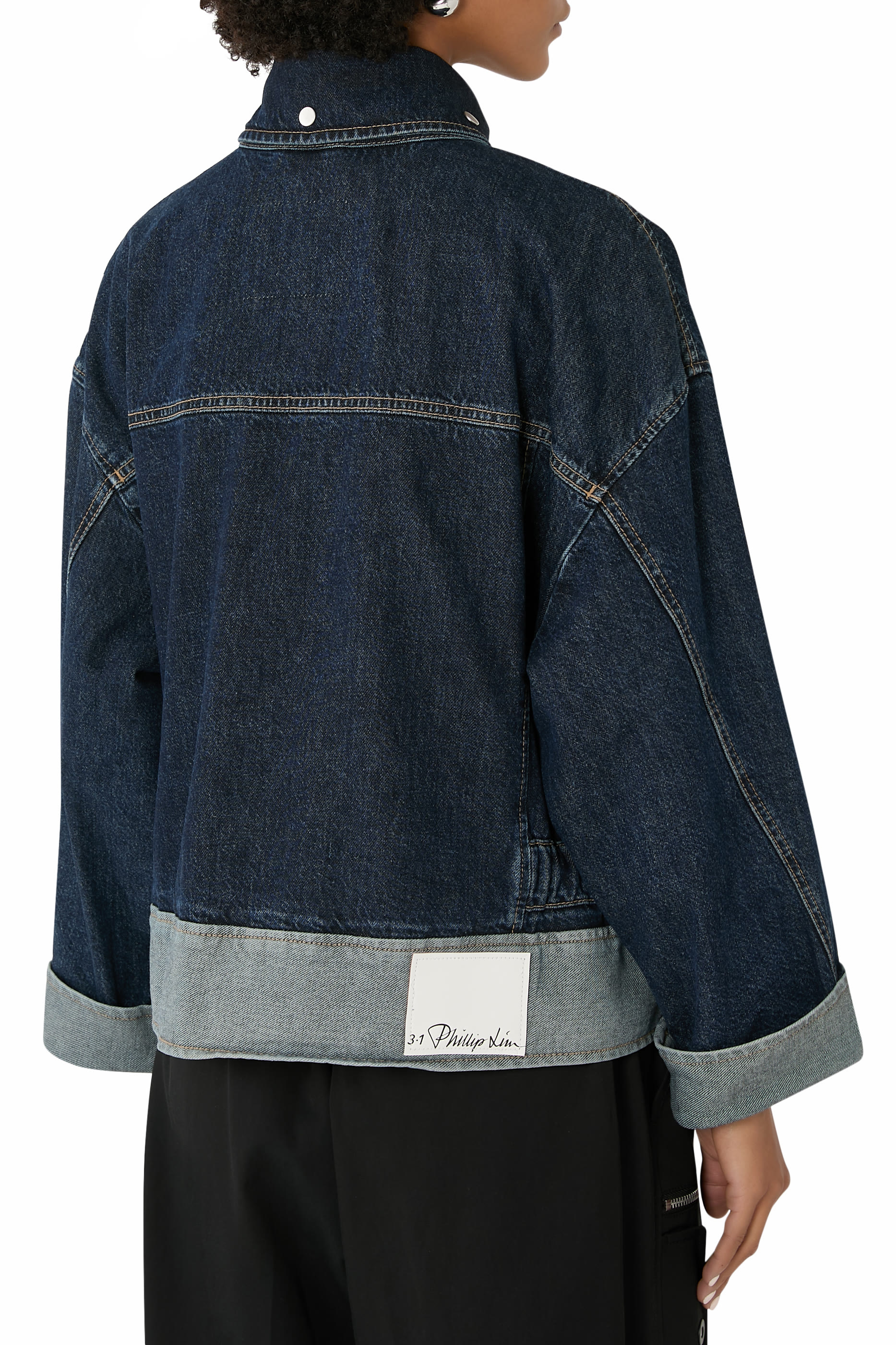 Boxy Denim Jacket with Ties
