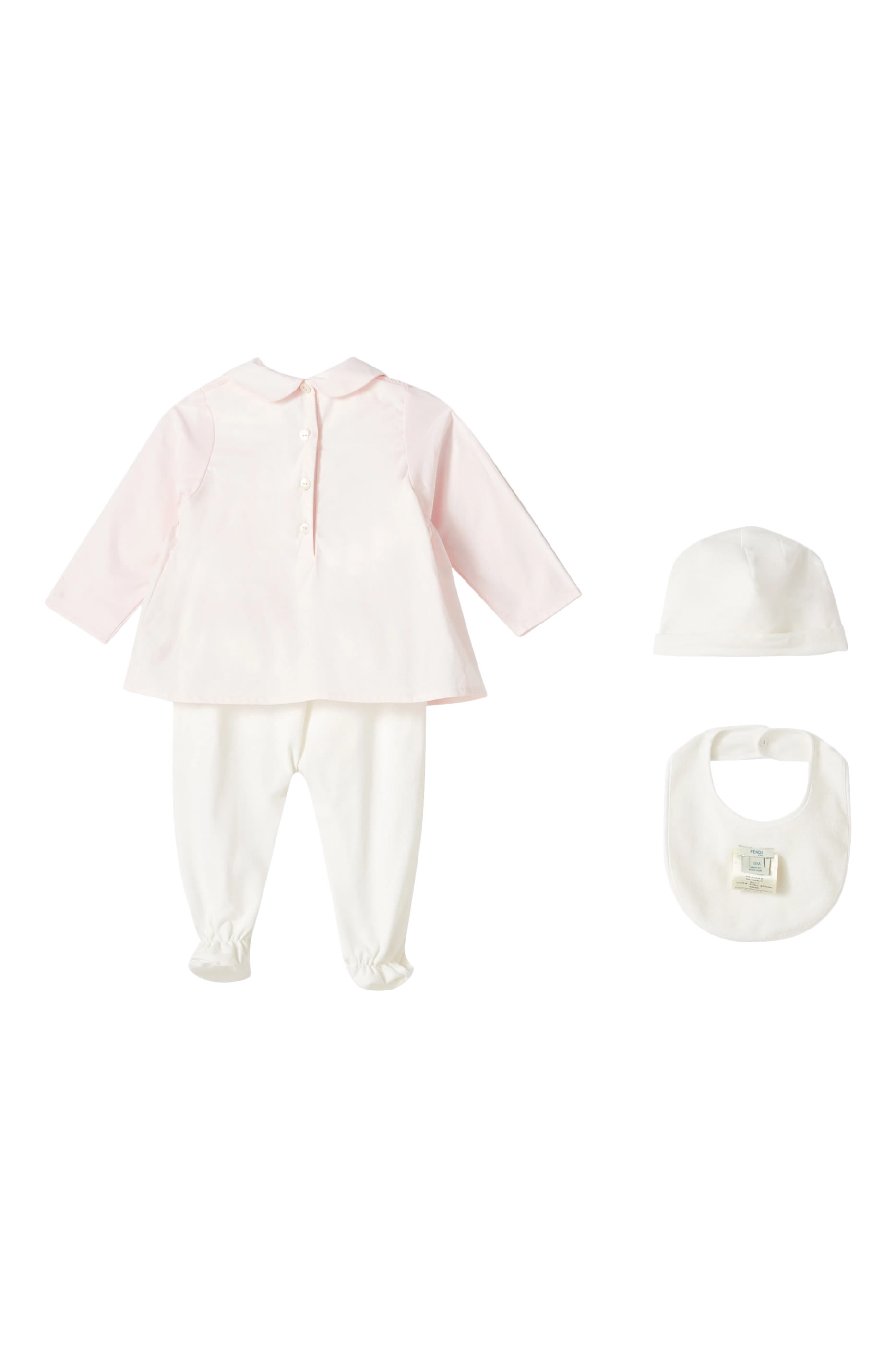 طقم بلوزة بشعار الماركة، بنطال، وقبعة بيني للأطفال