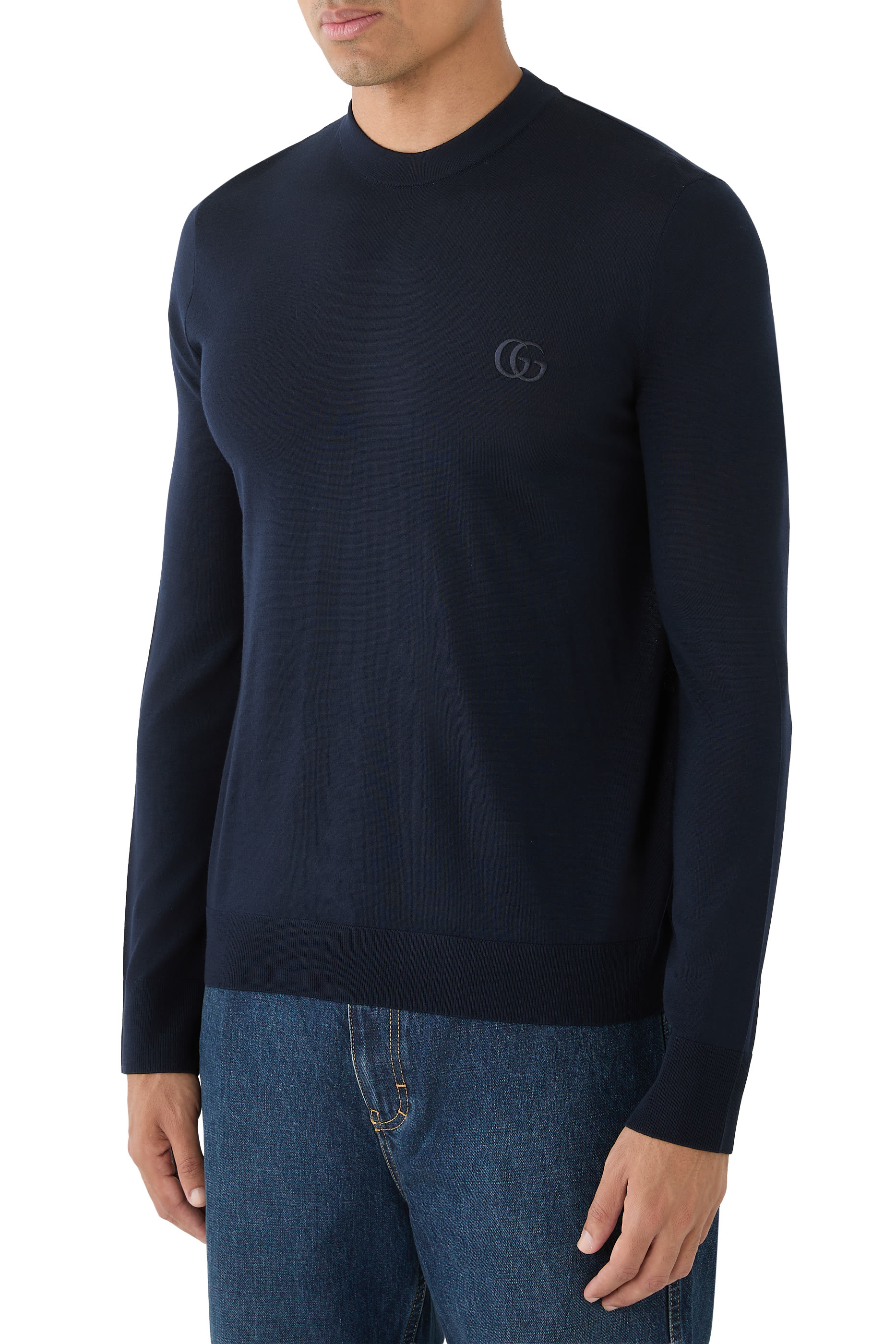 كنزة مطرزة نسيج صوف