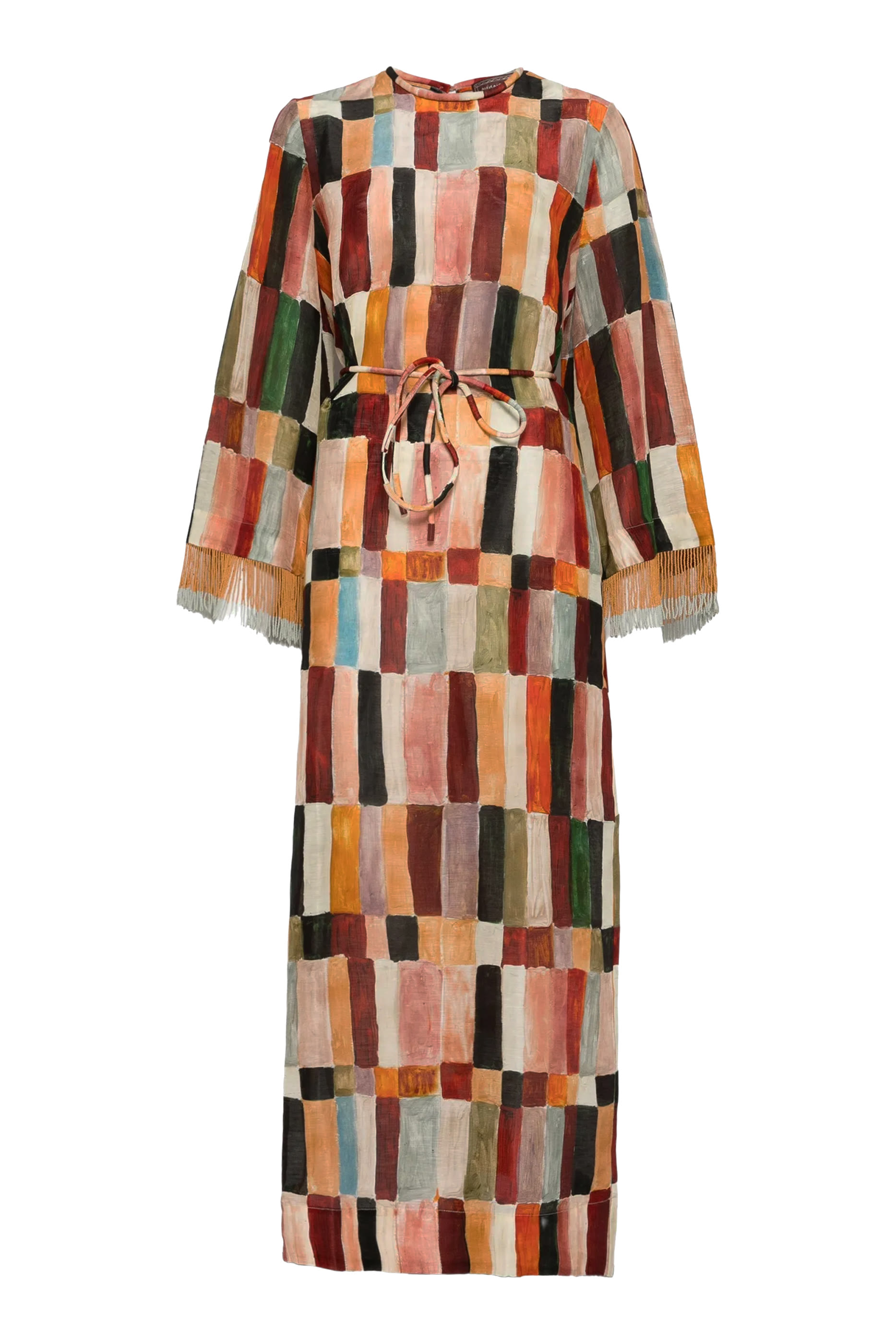 فستان مارجوريل متوسط الطول بياقة عالية