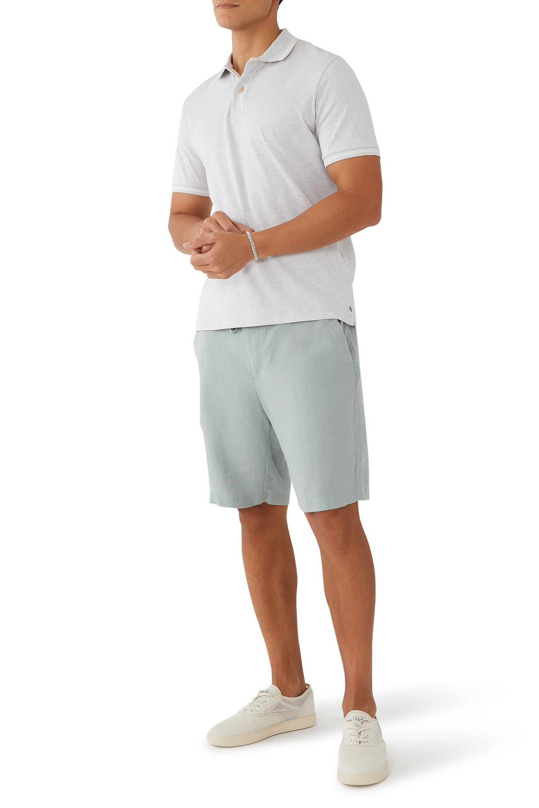 قميص بولو بقصة مدببة جرسيه