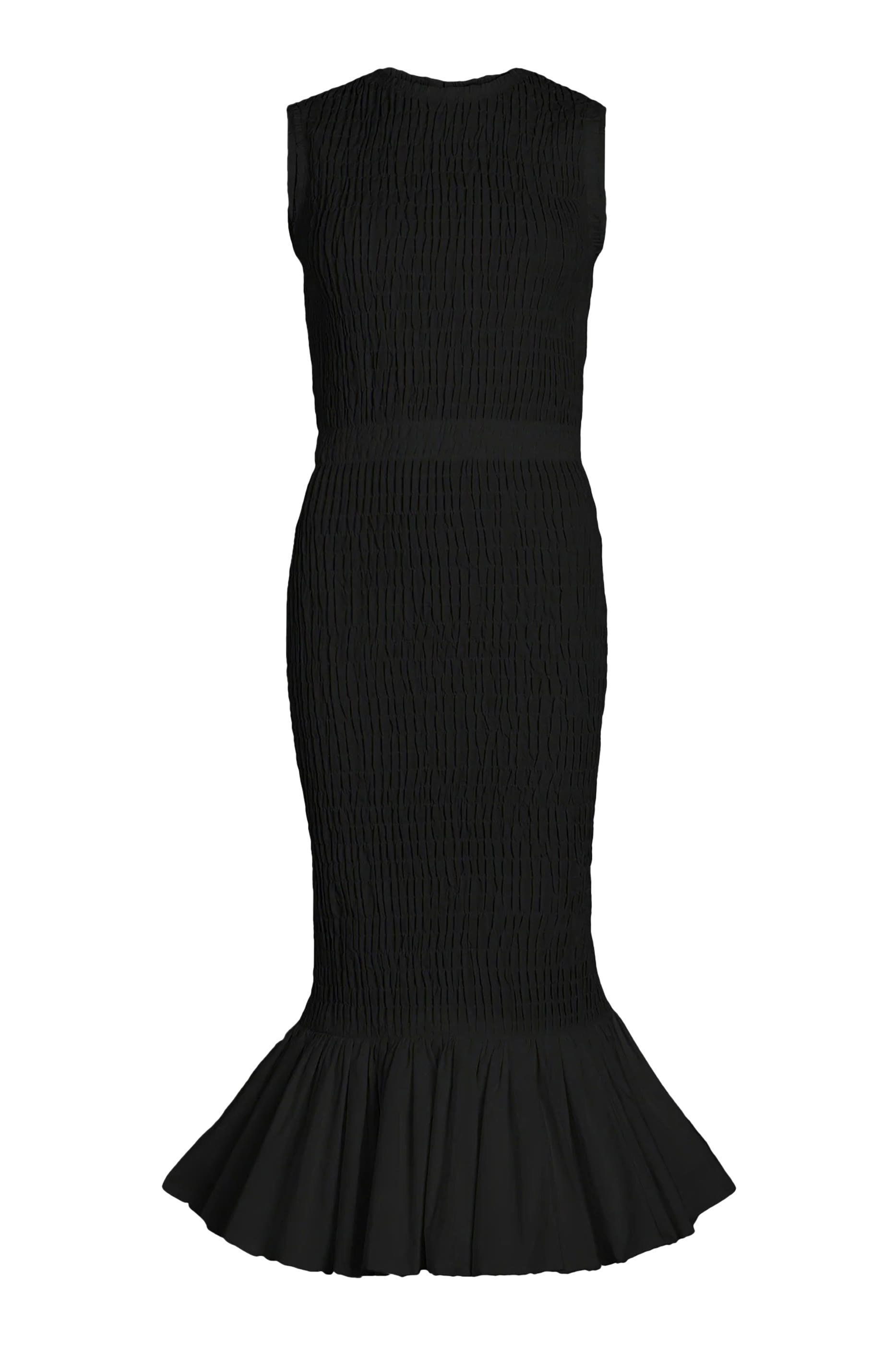 فستان متوسط الطول بكشكش وقصة حورية البحر