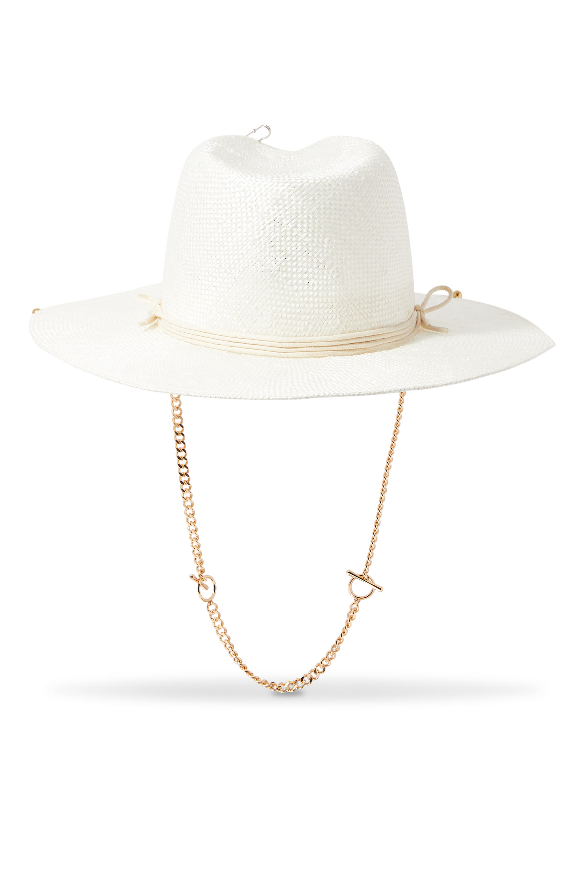 قبعة فيدورا بحزام سلسلة بثقوب