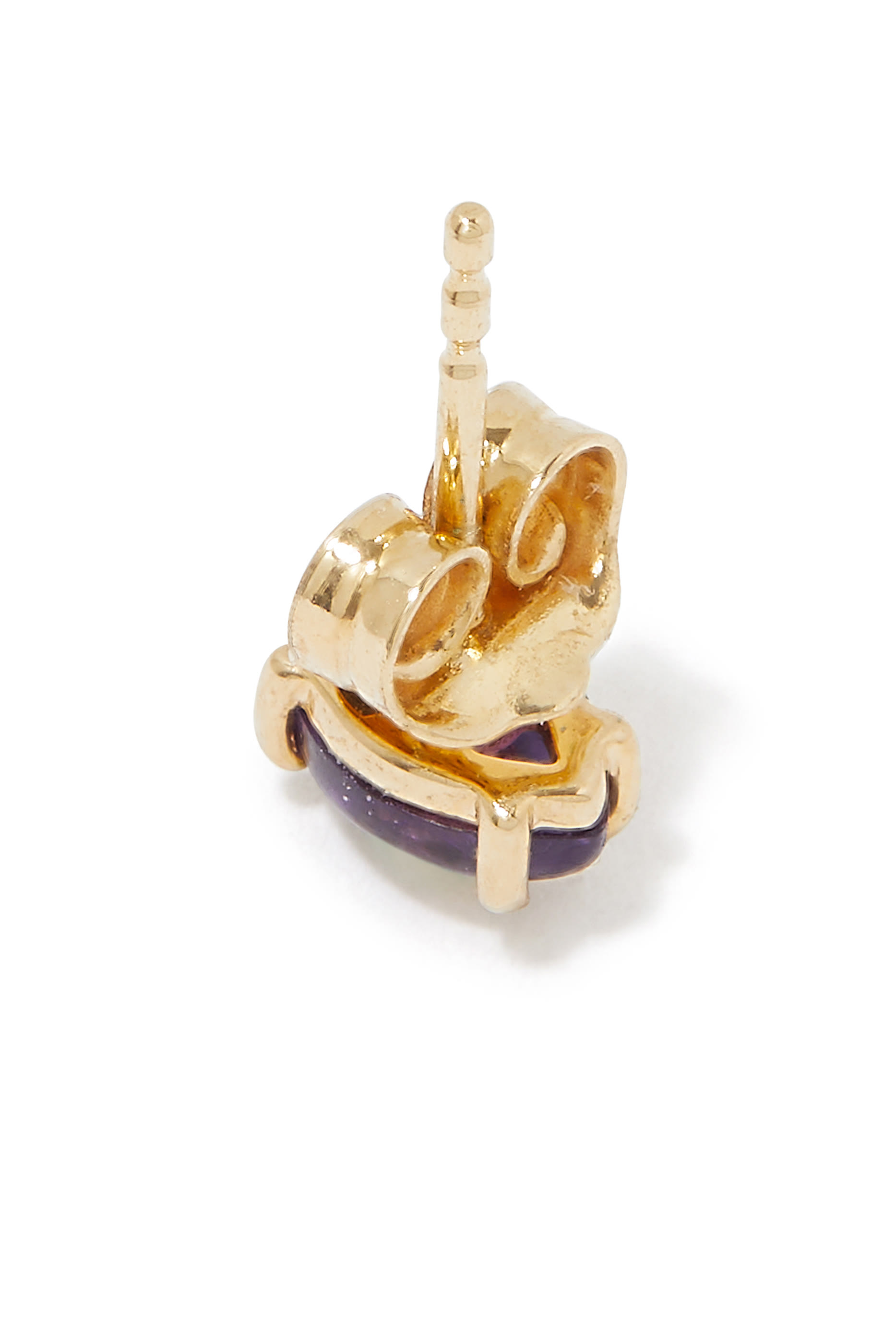 قرط منفرد بعين حسود مرصع بالجمشت والماس ذهب أصفر عيار 14